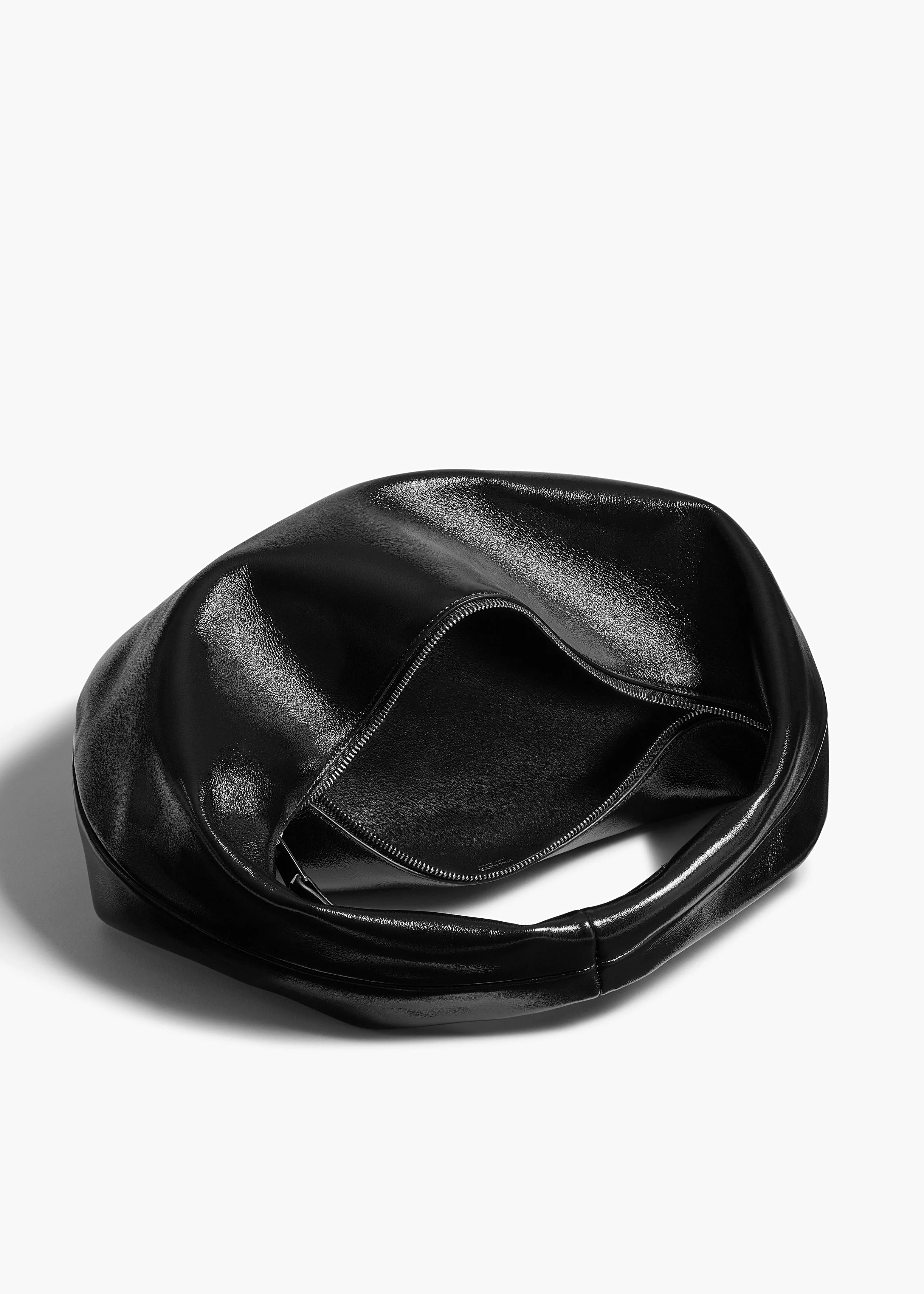 Khaite - Medium Olivia Hobo in Black Crackle Patent Leather - Image 3