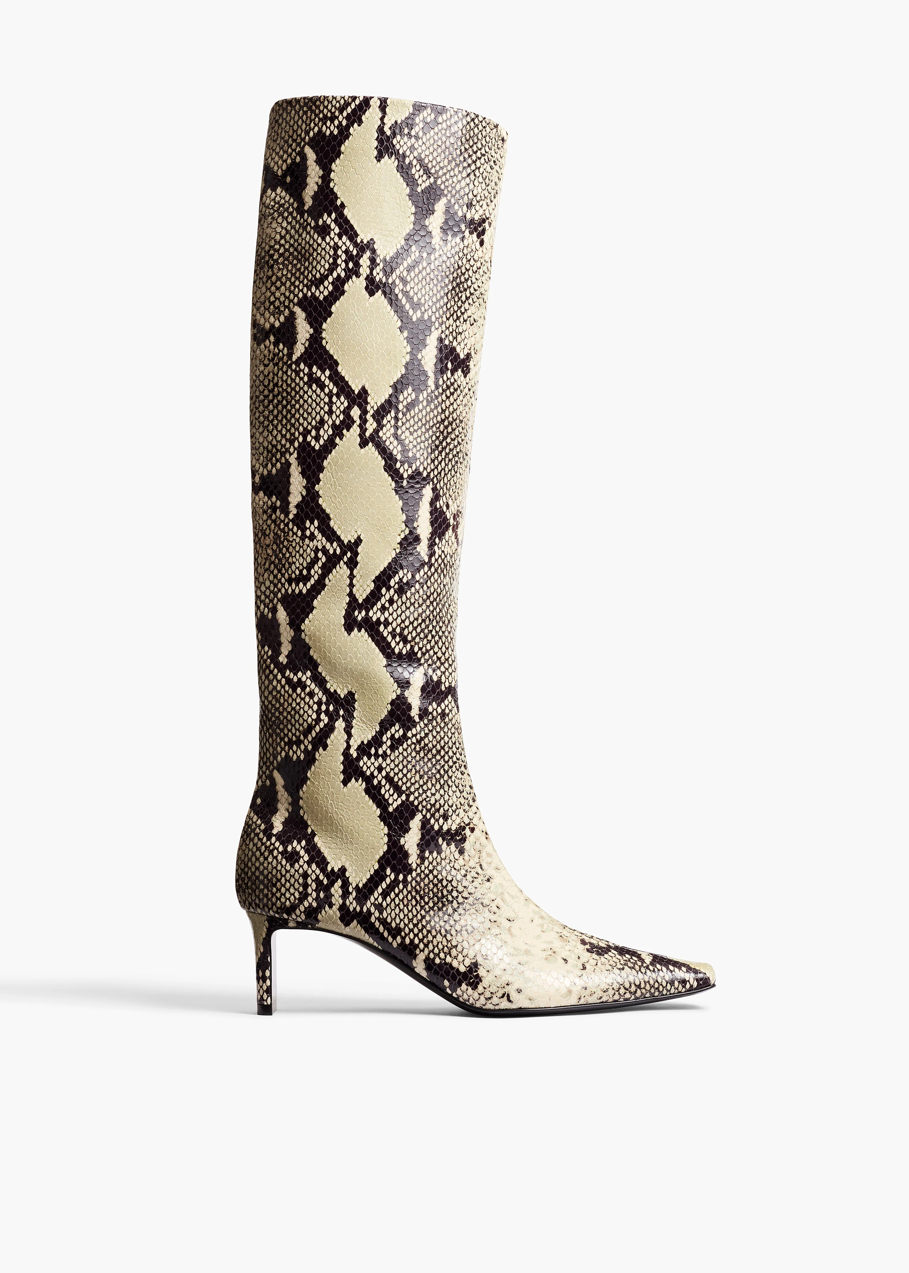 Khaite - Ona Knee - High Boot in Natural Python - Embossed Leather - Image 7