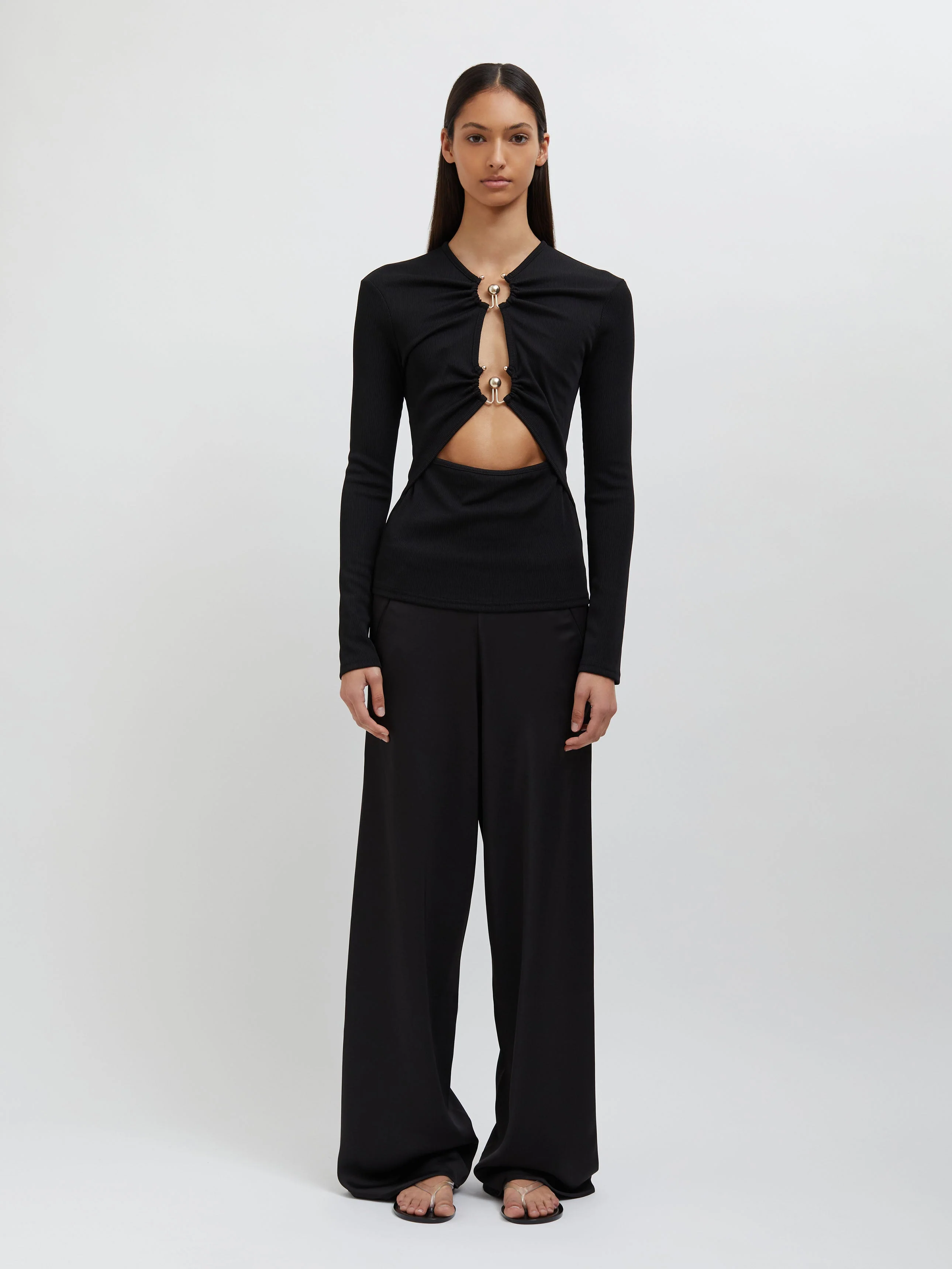 Christopher Esber - Orbit Ruched Long Sleeve Top - Image 3