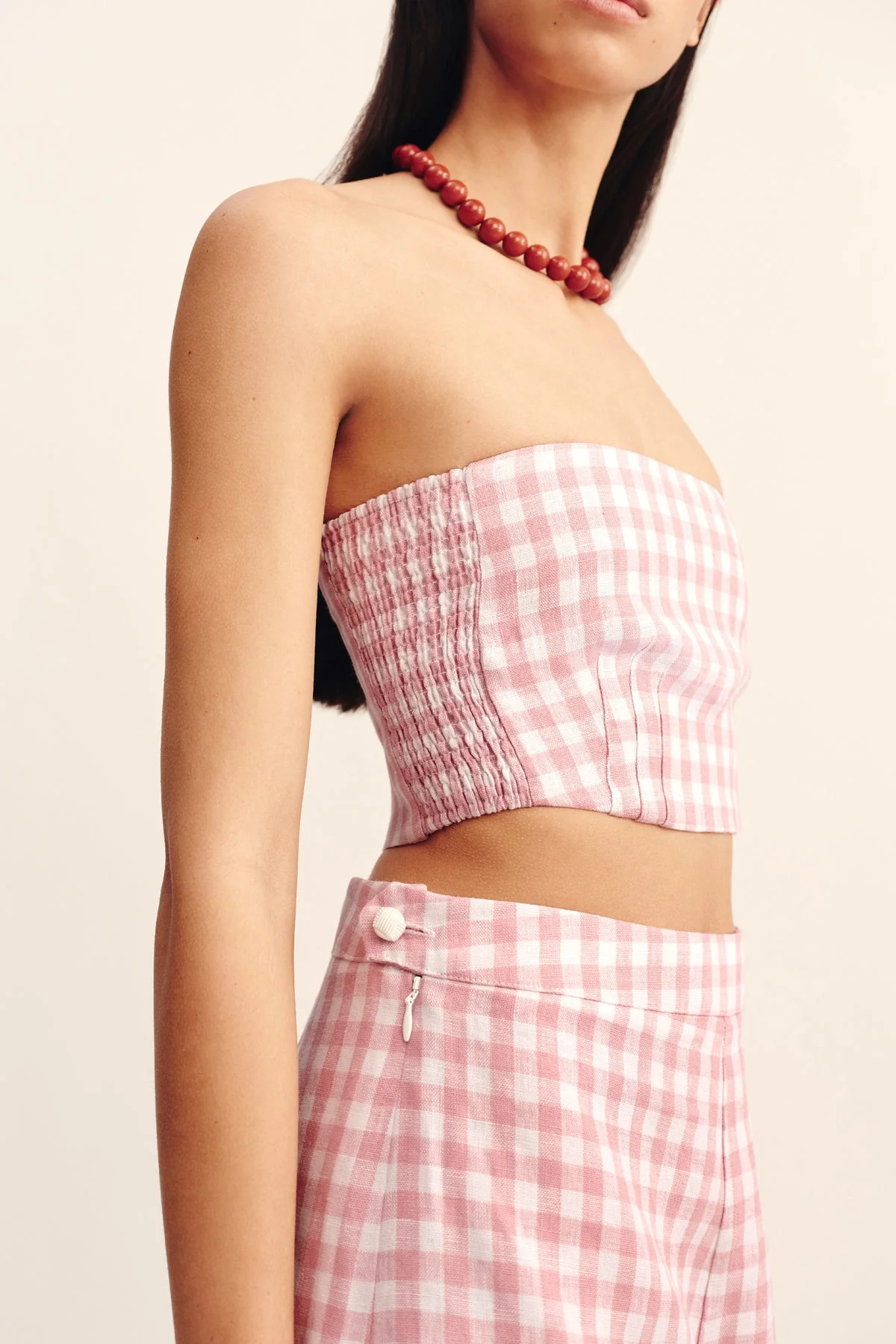 Posse - PAIGE BANDEAU - PINK GINGHAM - Image 9