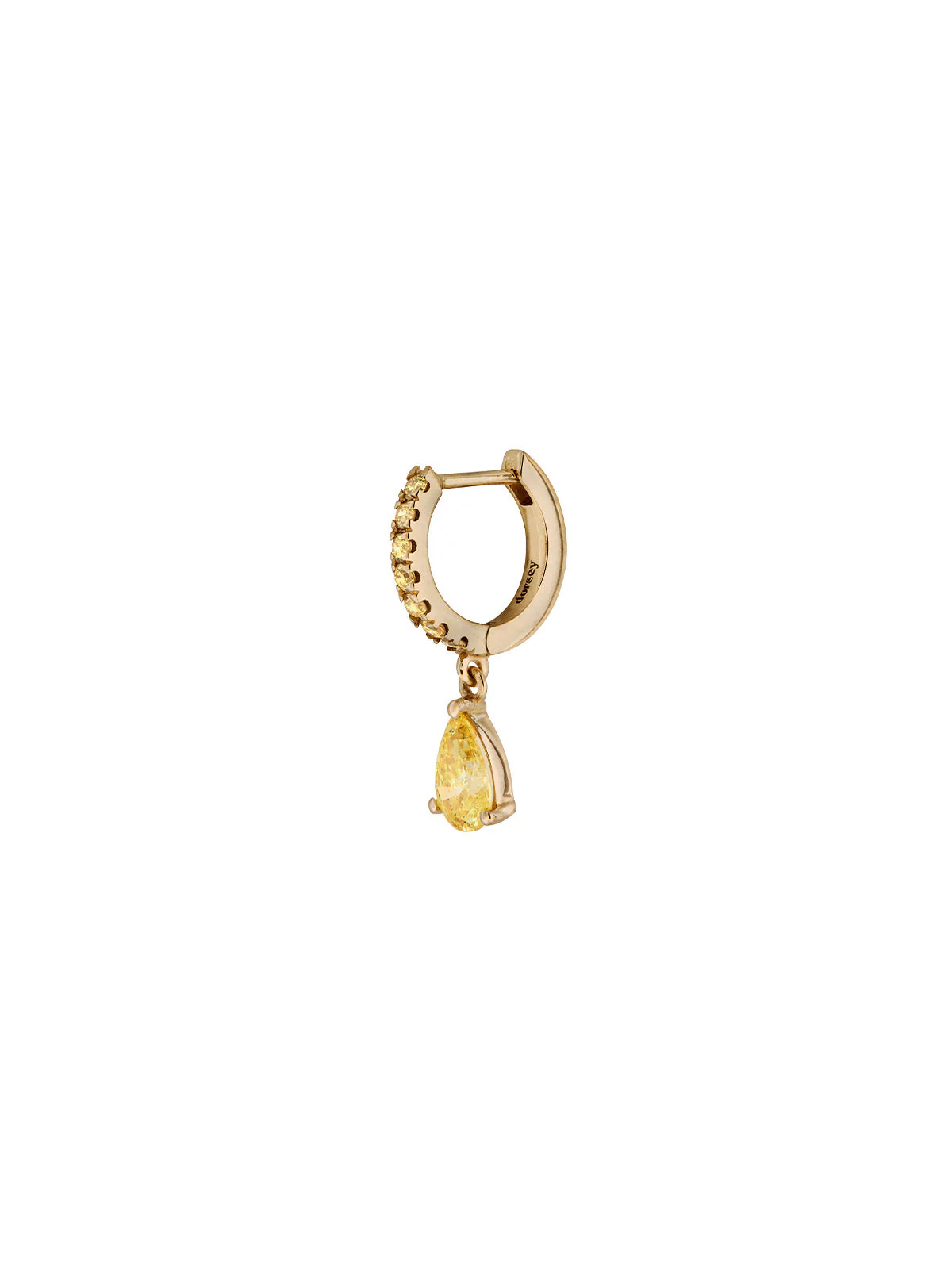 Dorsey - PAVÉ PEAR - DROP HUGGIE EARRING IN LAB YELLOW SAPPHIRE - Image 2