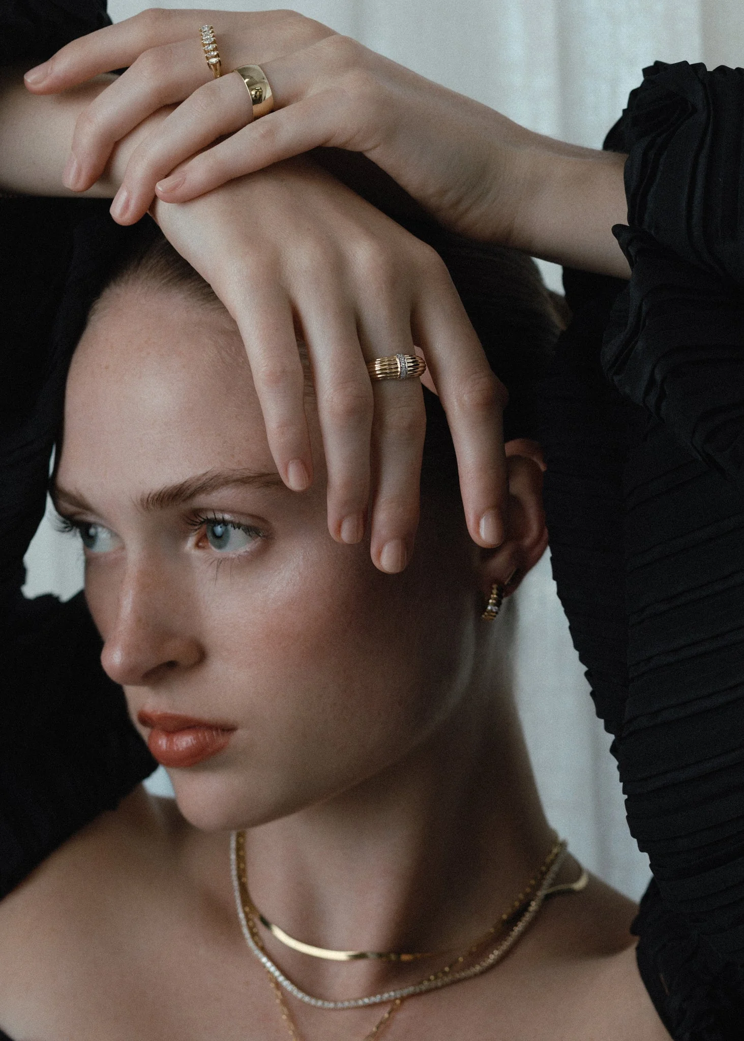 Kinn - Pavé Ribbed Dome Ring Diamond - Image 2