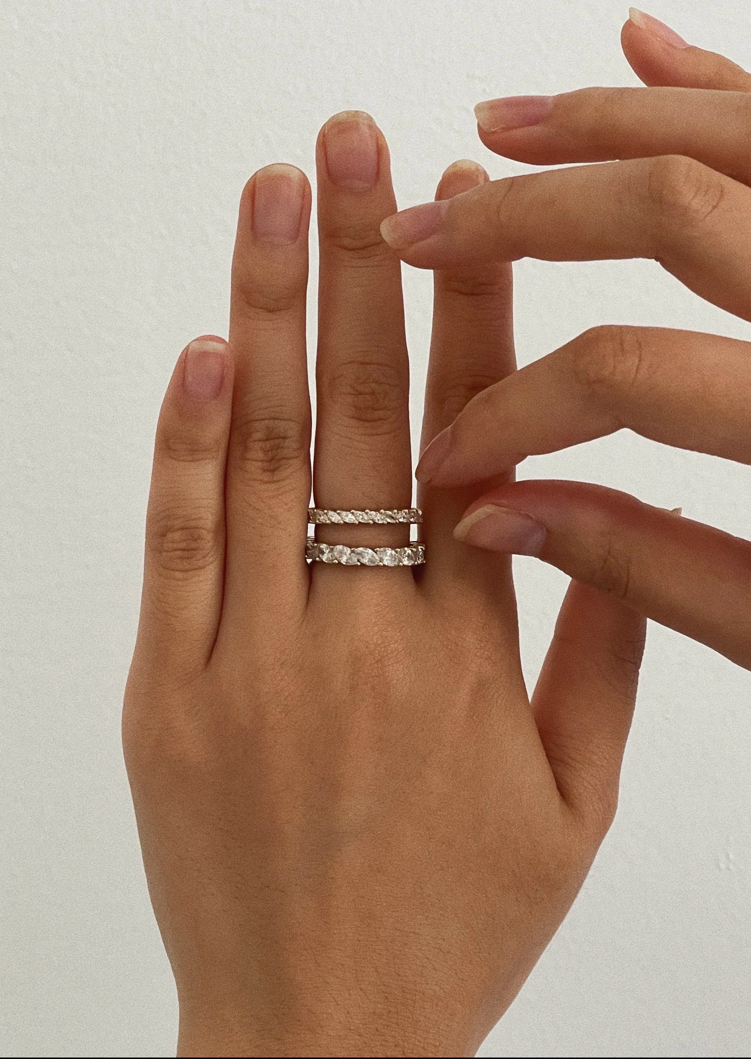 Kinn - Petite Marquise Eternity Ring White Gold - Image 2