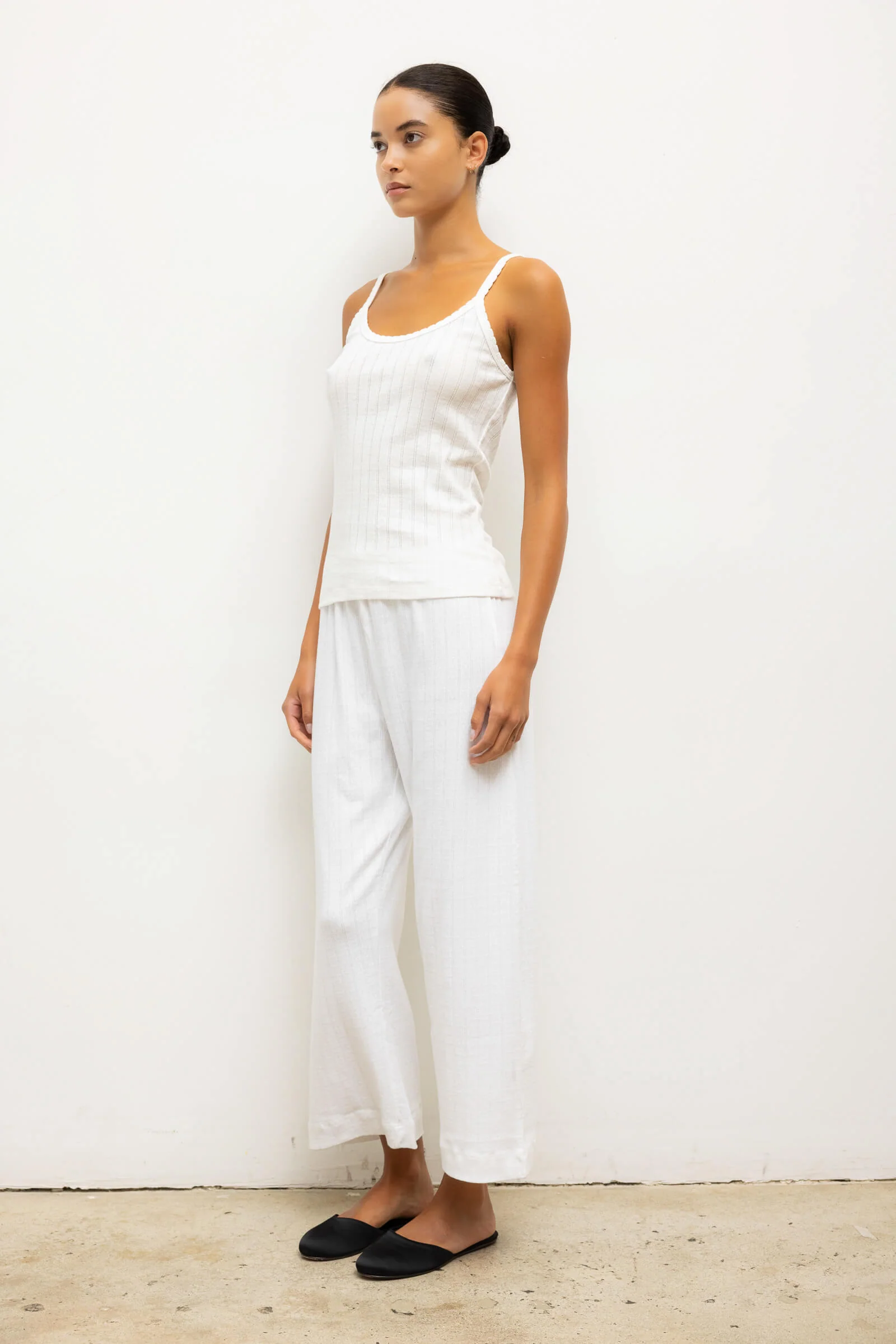 Leset - Pointelle Crop Wide Leg Pant - Image 5