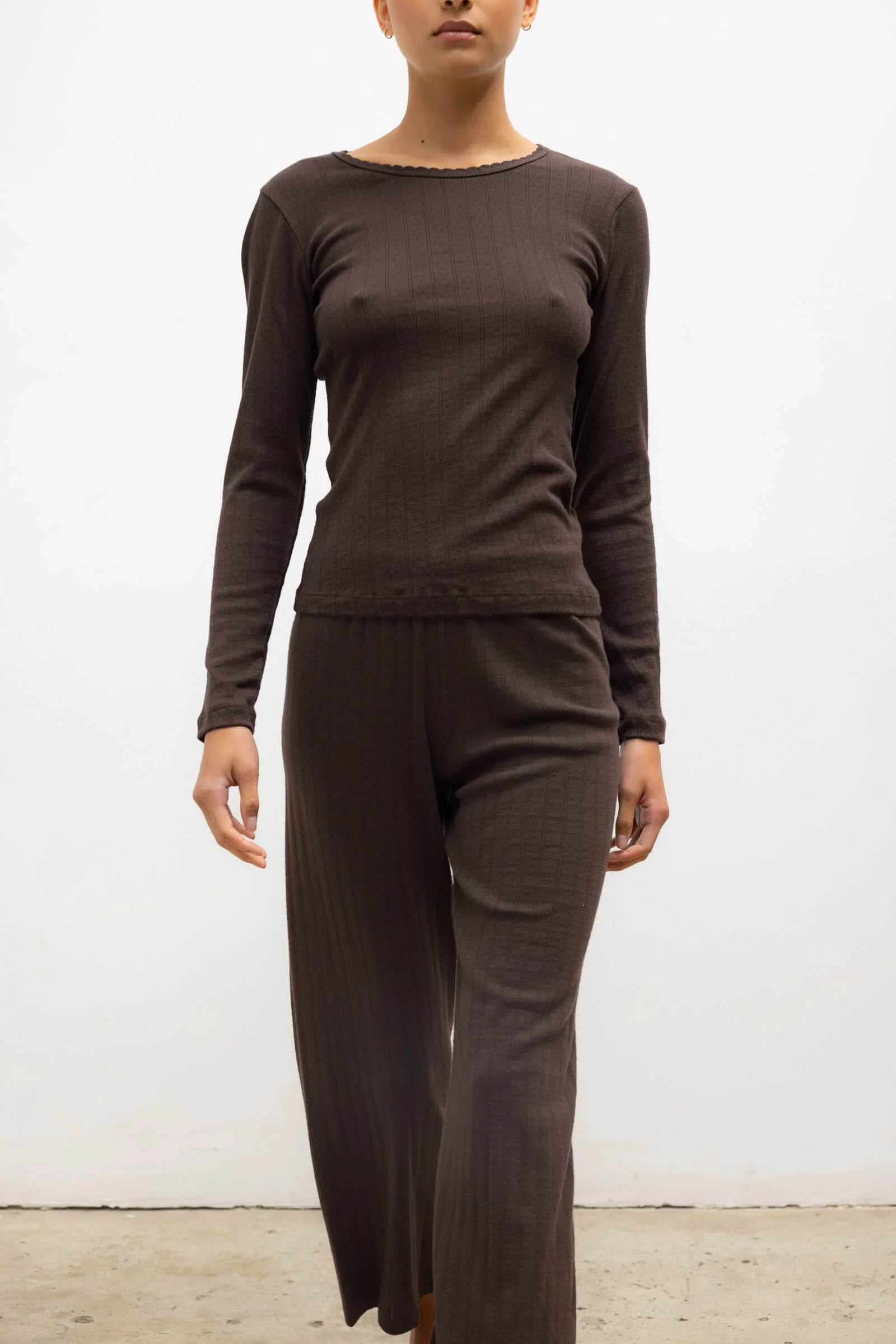 Leset - Pointelle Crop Wide Leg Pant - Image 4