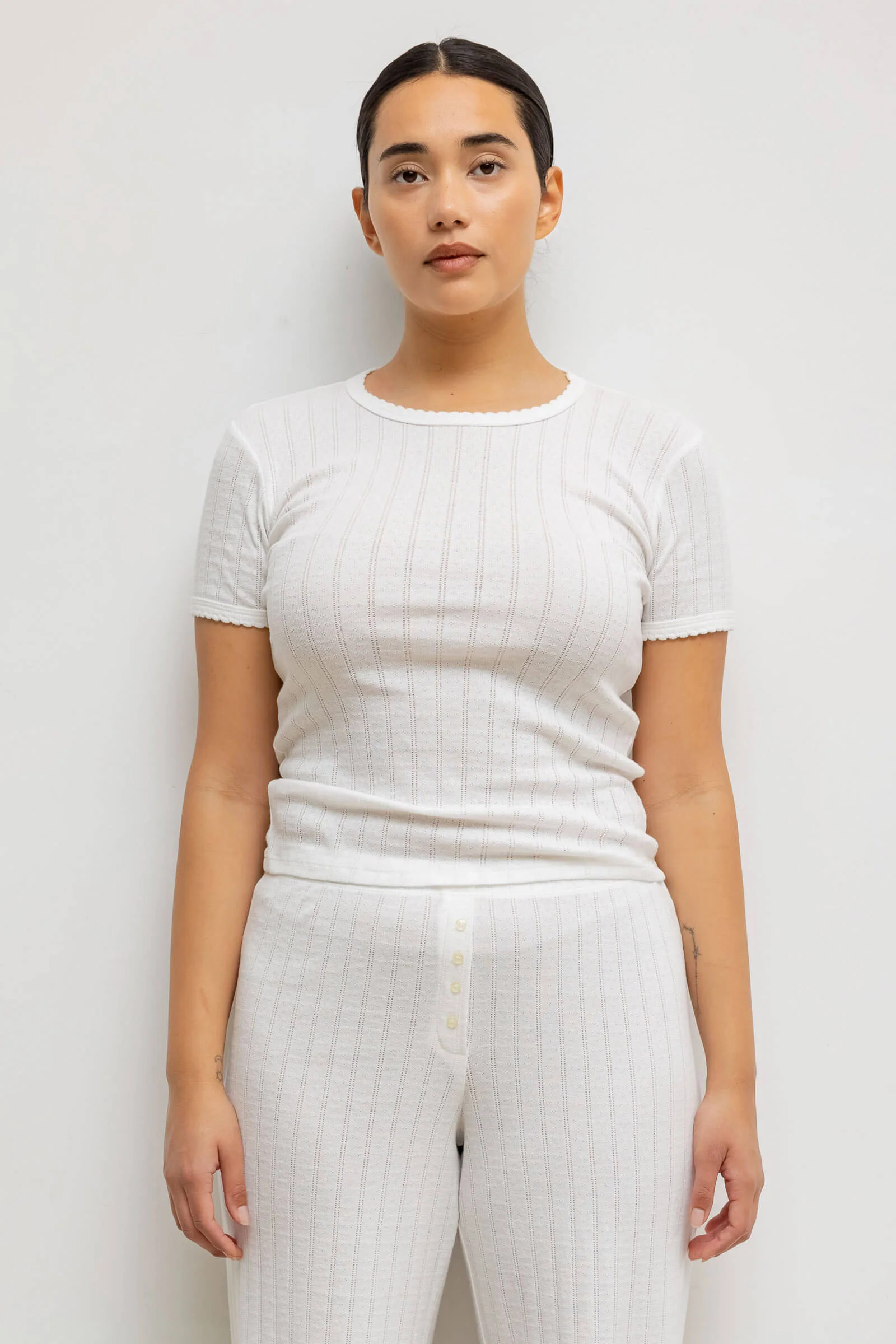 Leset - Pointelle Slim Fit Tee - Image 8