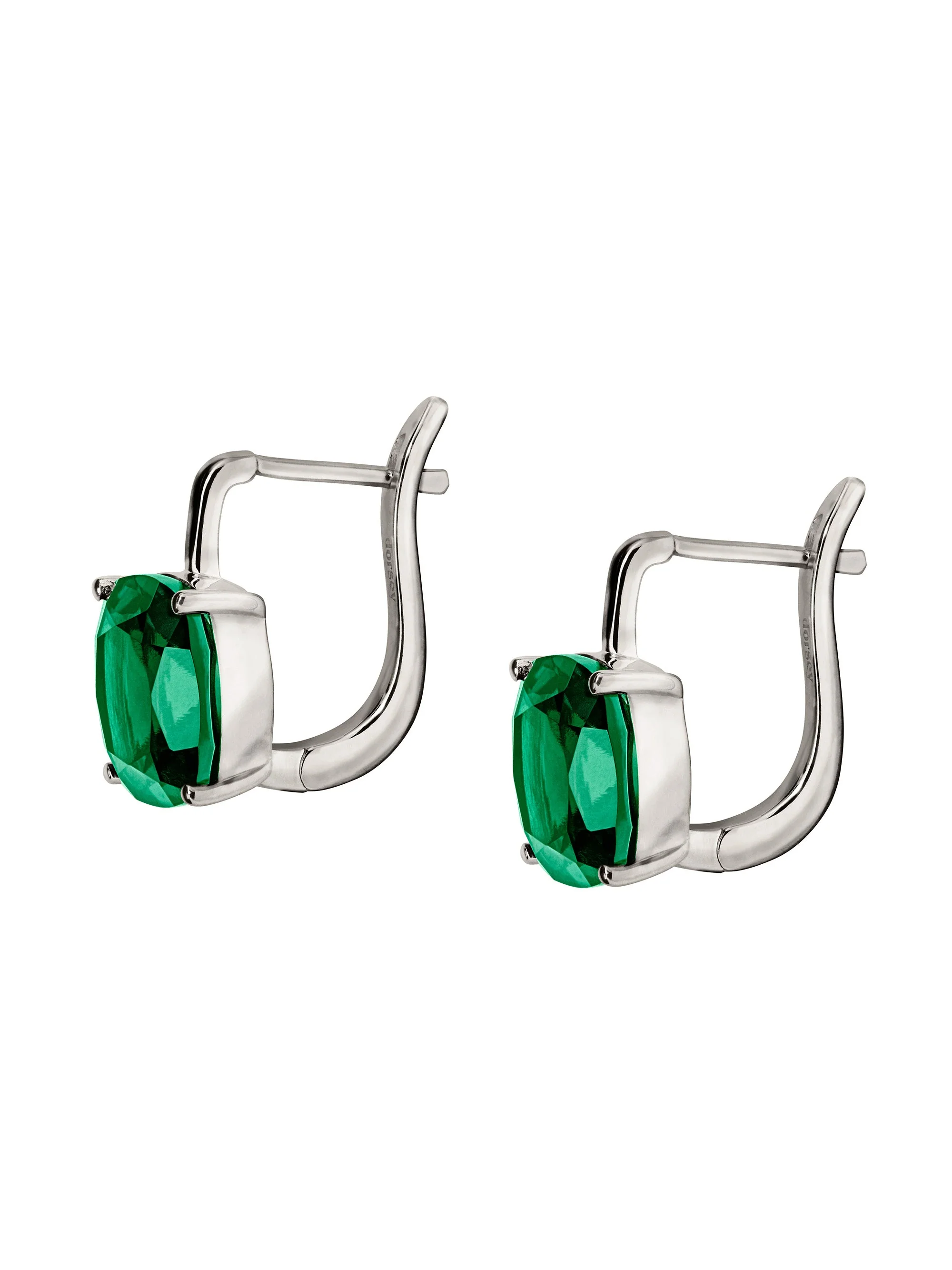 Dorsey - PORTER CUSHION - CUT EARRINGS IN LAB EMERALD - Image 2