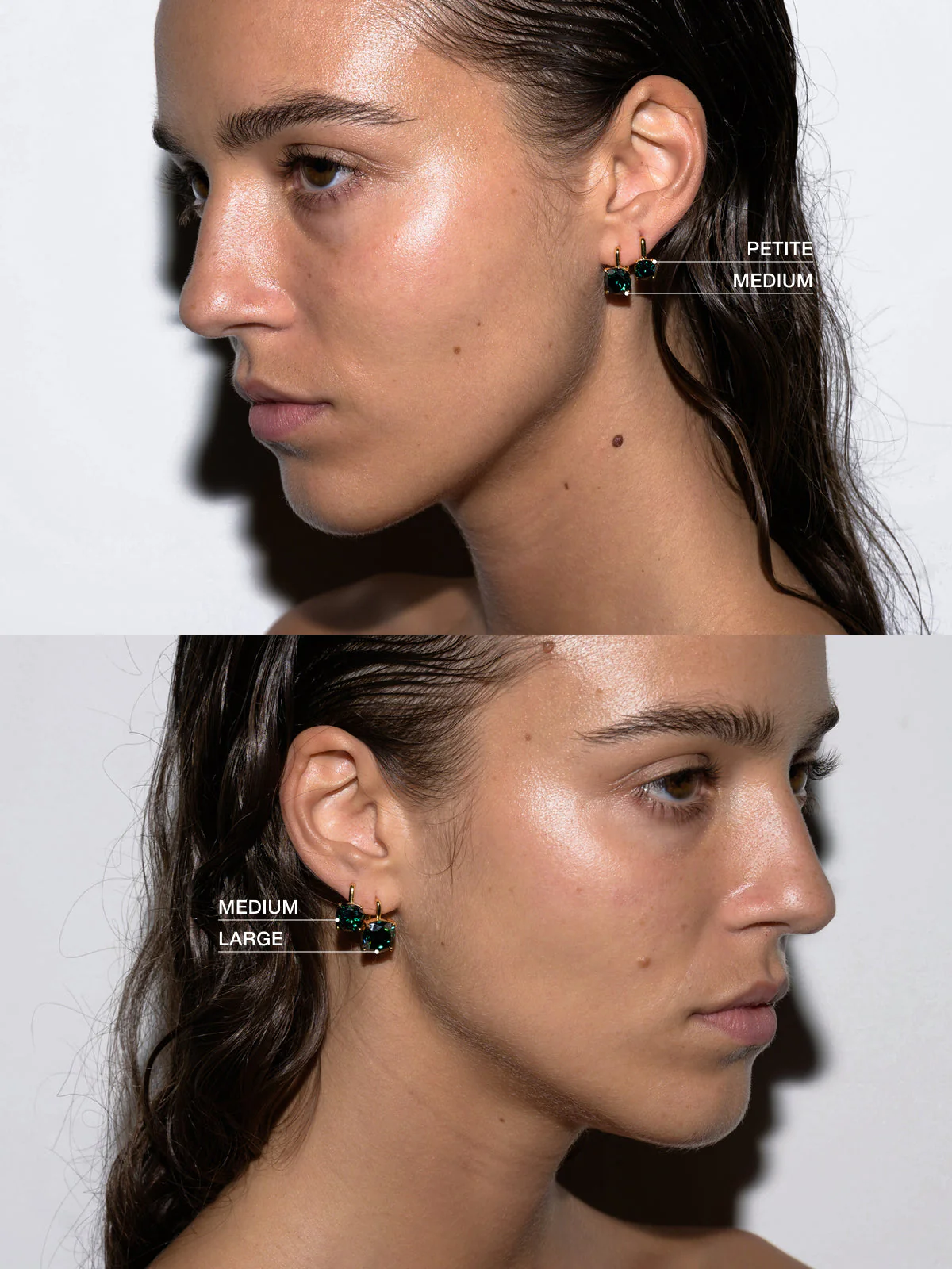 Dorsey - PORTER CUSHION - CUT EARRINGS IN LAB EMERALD - Image 3