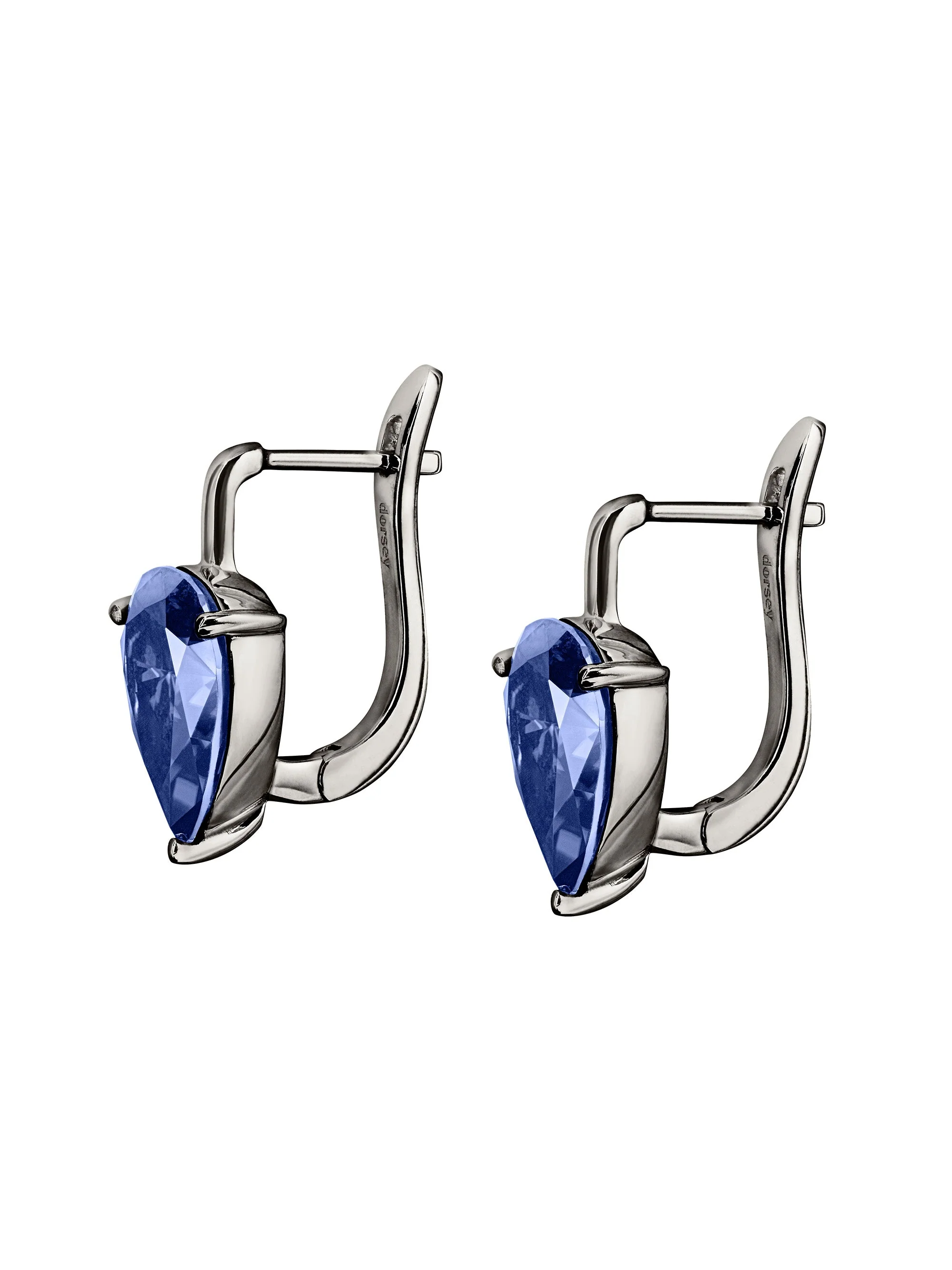 Dorsey - PORTER PEAR - CUT EARRINGS IN SLATE BLUE MOISSANITE - Image 2