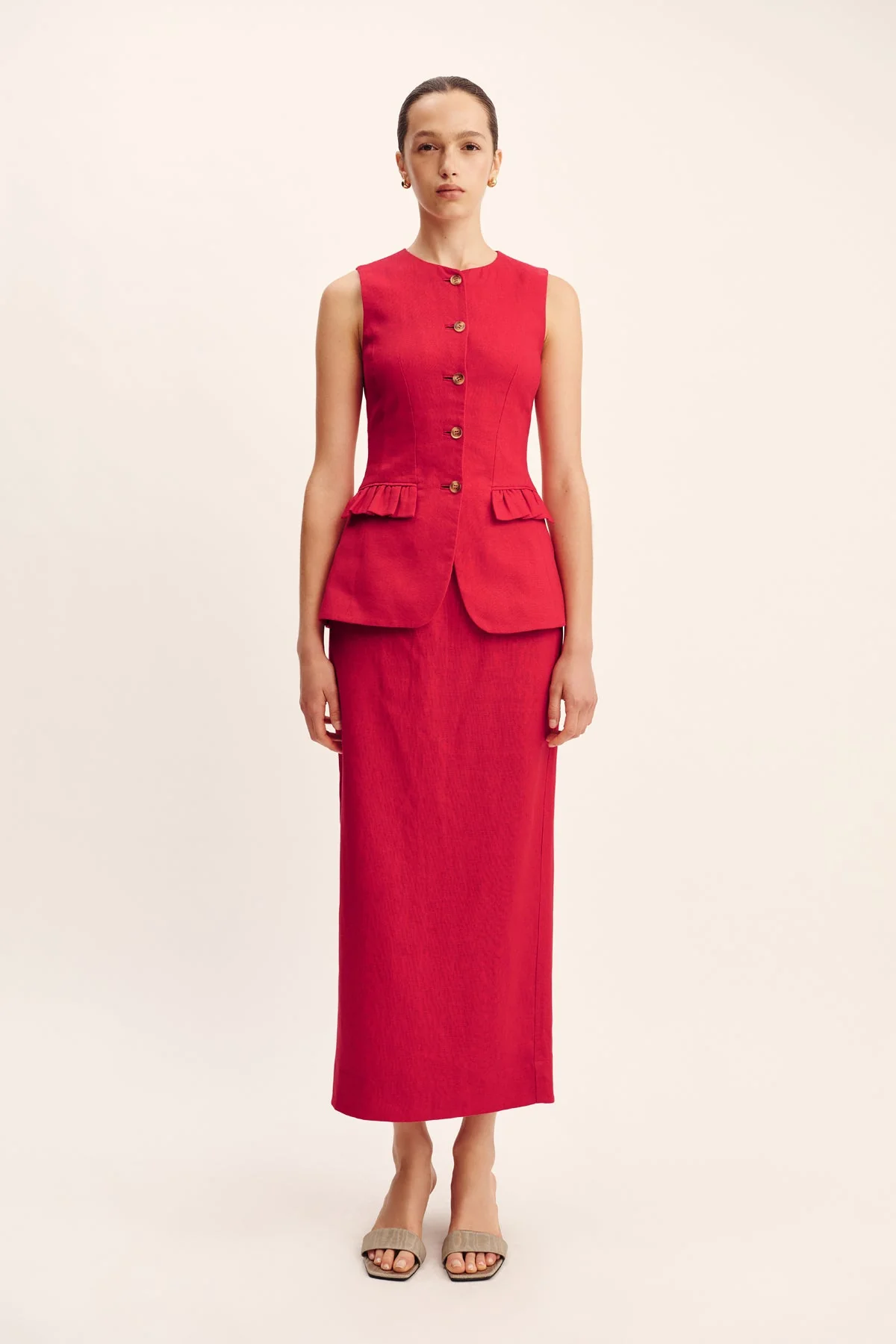 Posse - BONNIE PENCIL SKIRT - RED