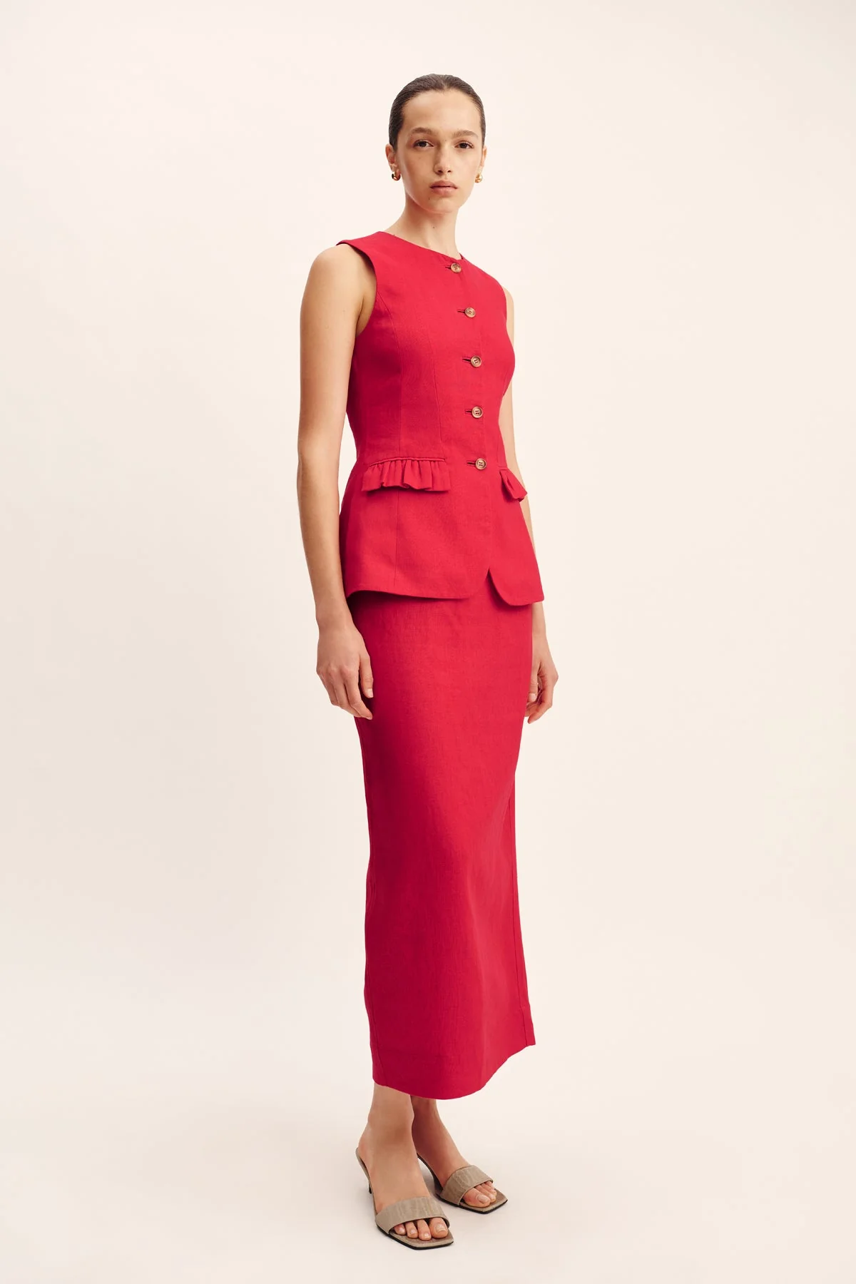 Posse - BONNIE PENCIL SKIRT - RED - Image 2