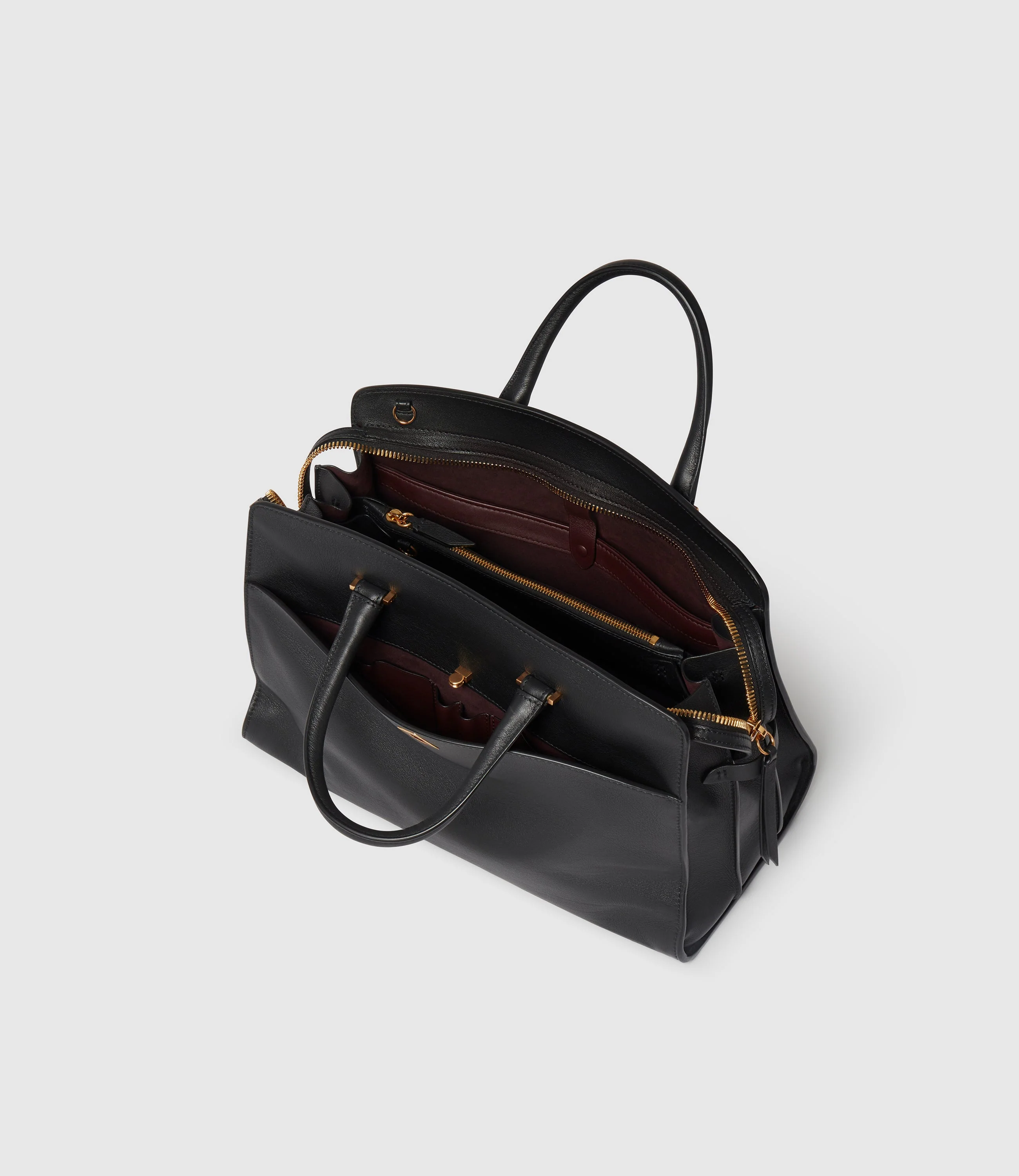 Metier - Private Eye Bag with Shoulder Strap Smooth Calfskin Black - Image 4