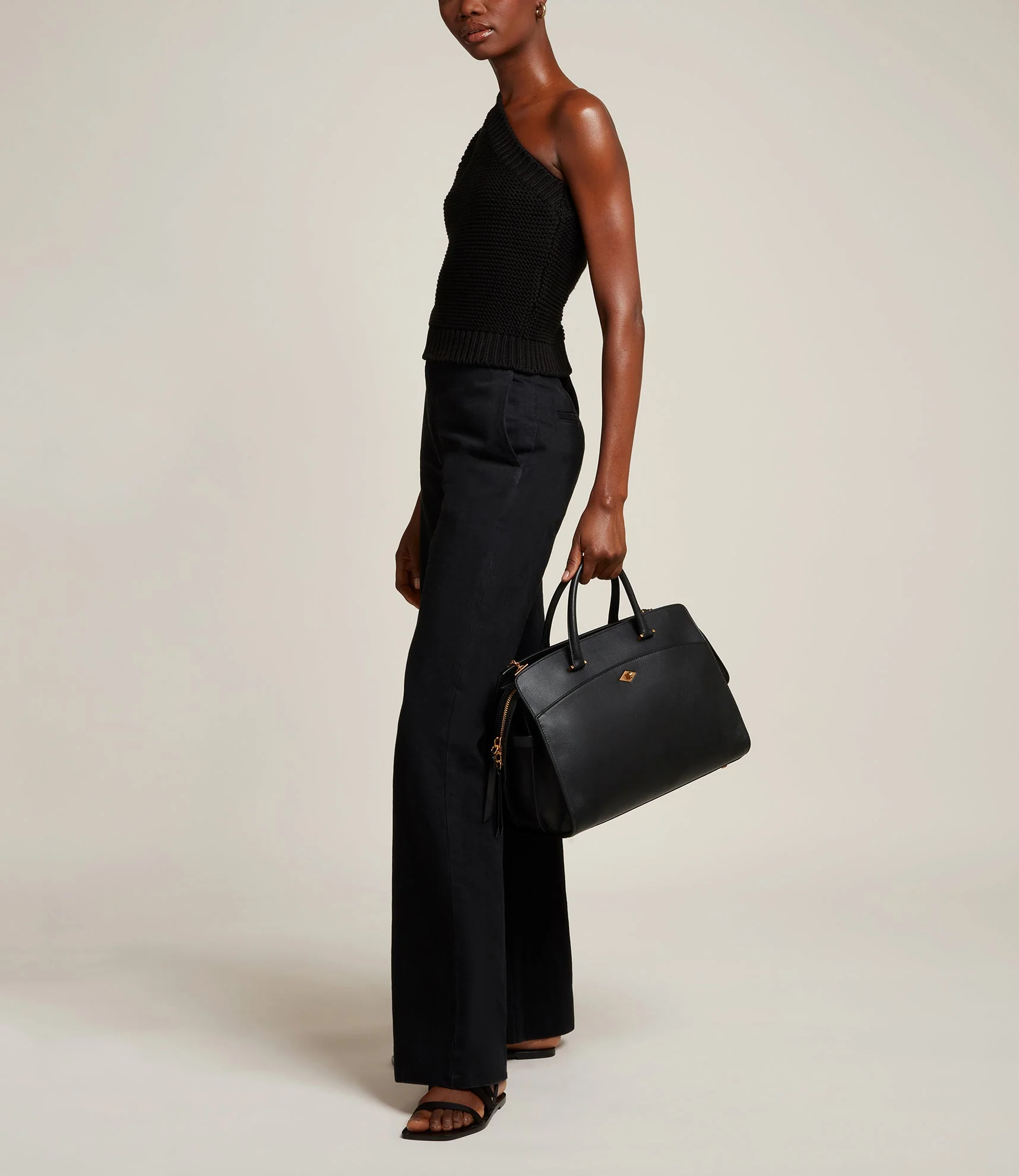 Metier - Private Eye Bag with Shoulder Strap Smooth Calfskin Black - Image 5