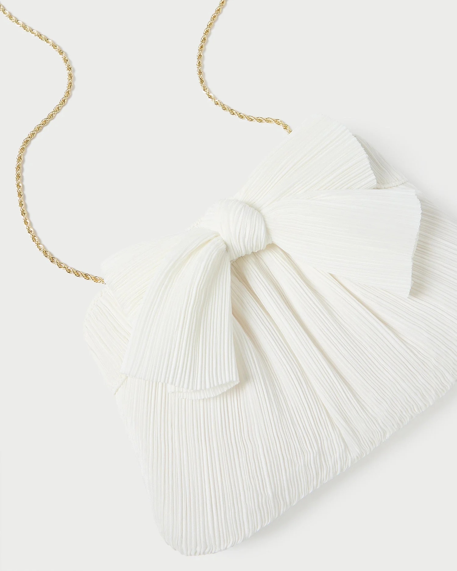 Loeffler Randall - Rayne White Pleated Bow Clutch - Image 4
