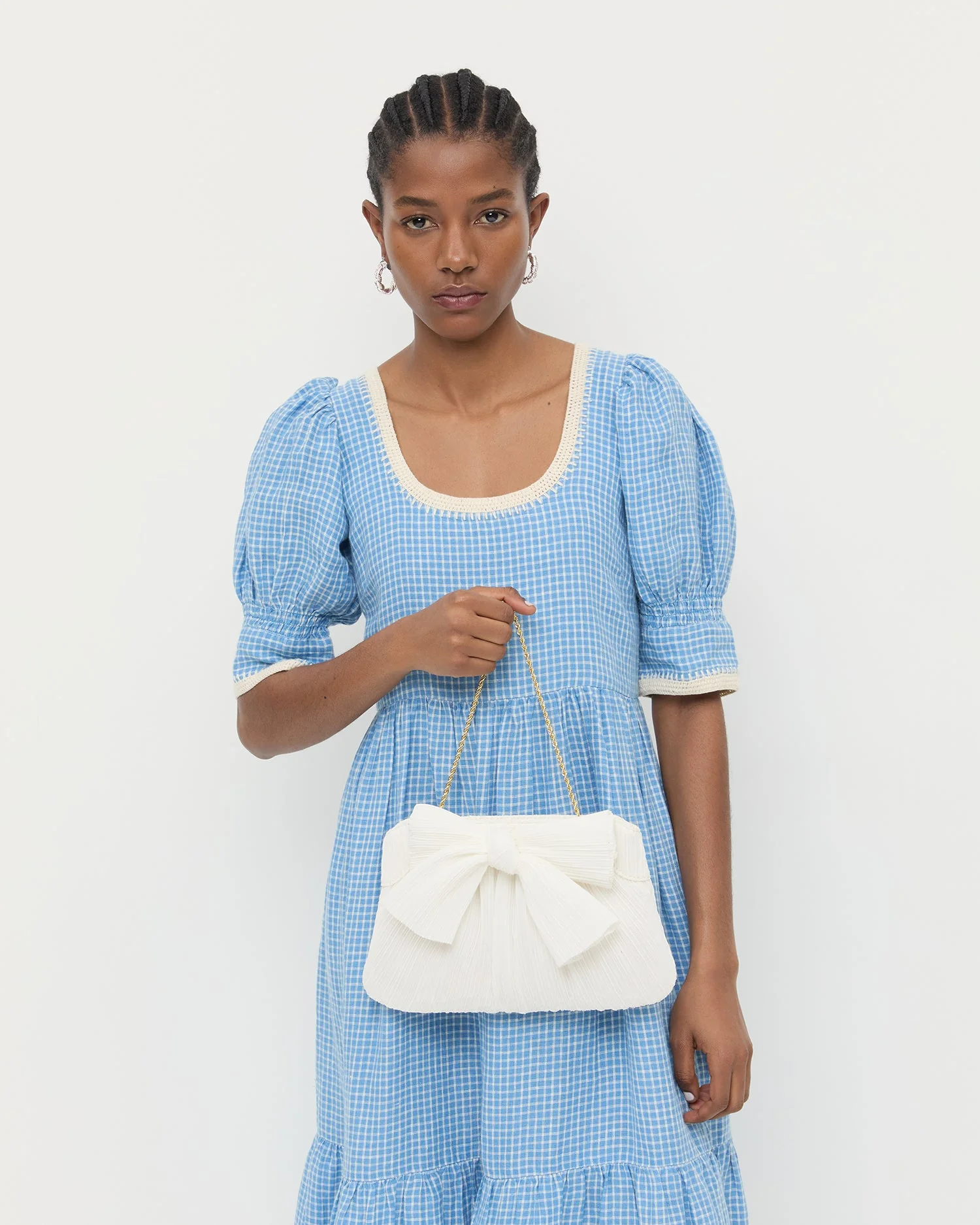 Loeffler Randall - Rayne White Pleated Bow Clutch - Image 5