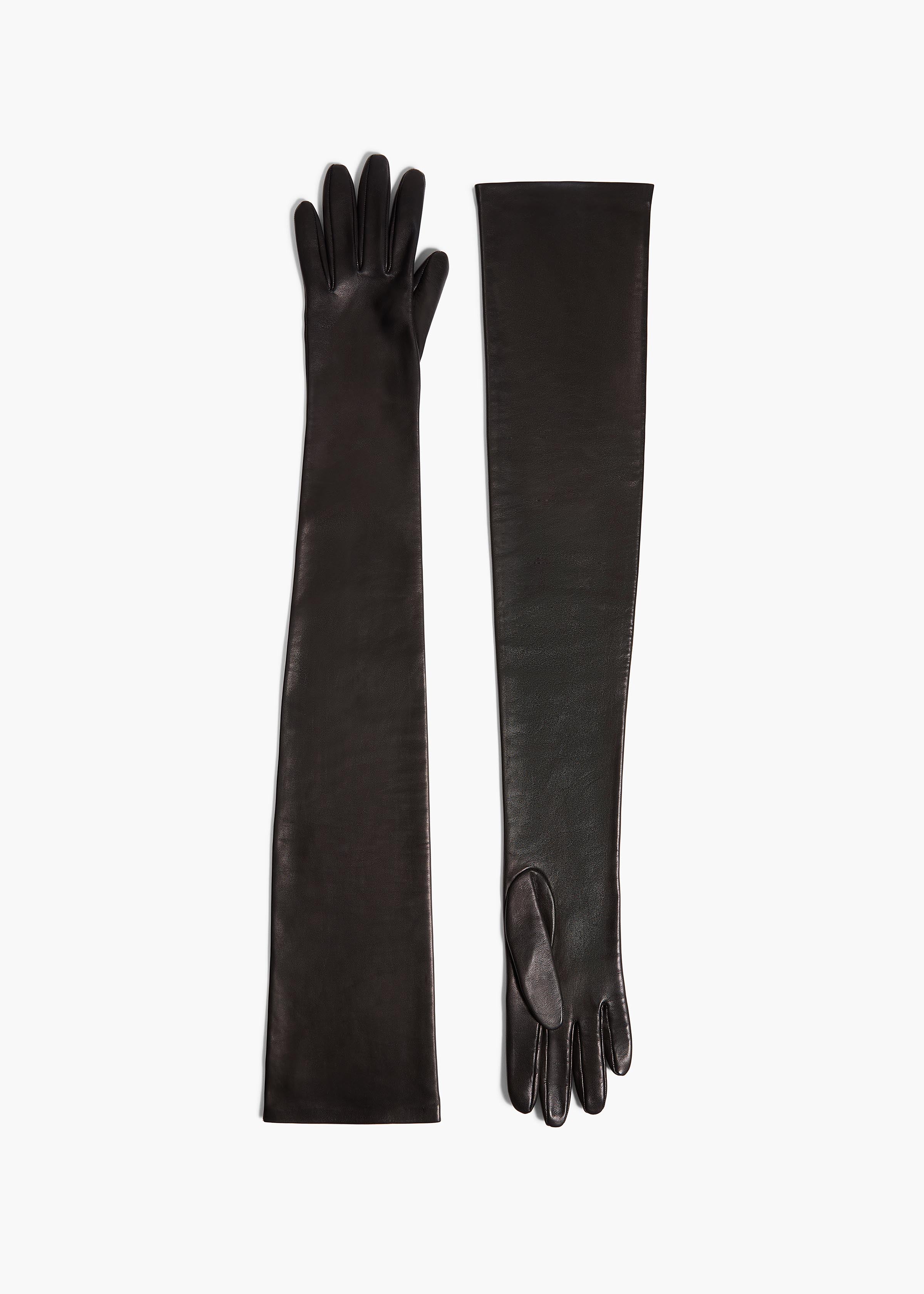 Khaite - Remo Long Gloves in Black Leather - Image 4