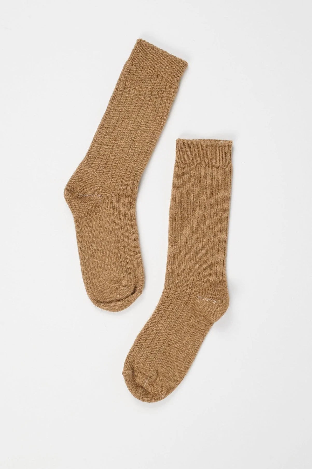 Jamie Haller - Ribbed Crew Socks in Camel - Image 2