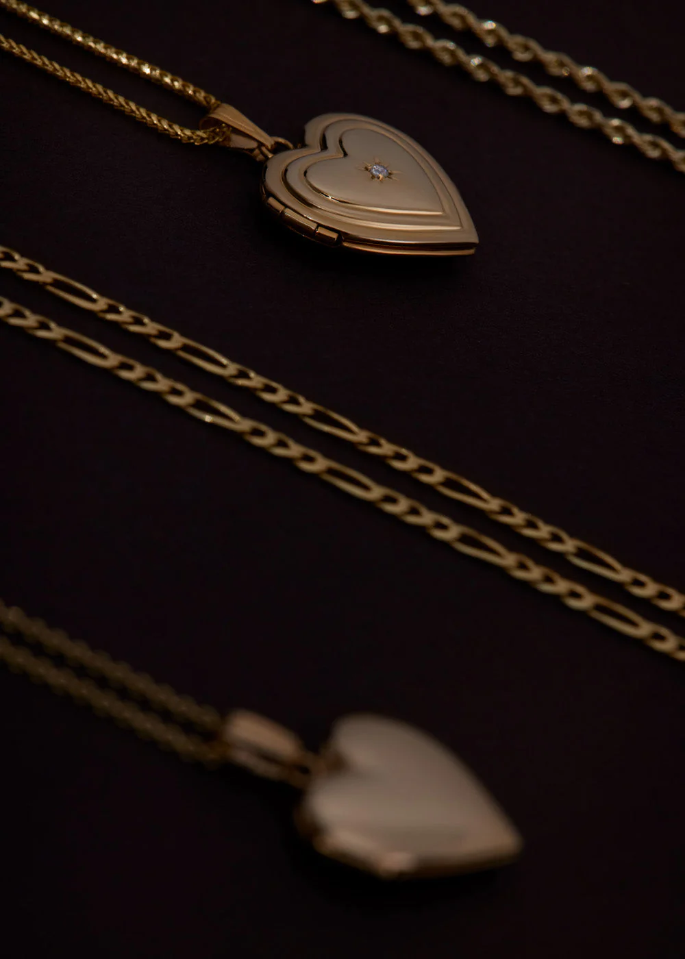 Kinn - Ribbed Maison Heart Locket Necklace Diamond - Image 7