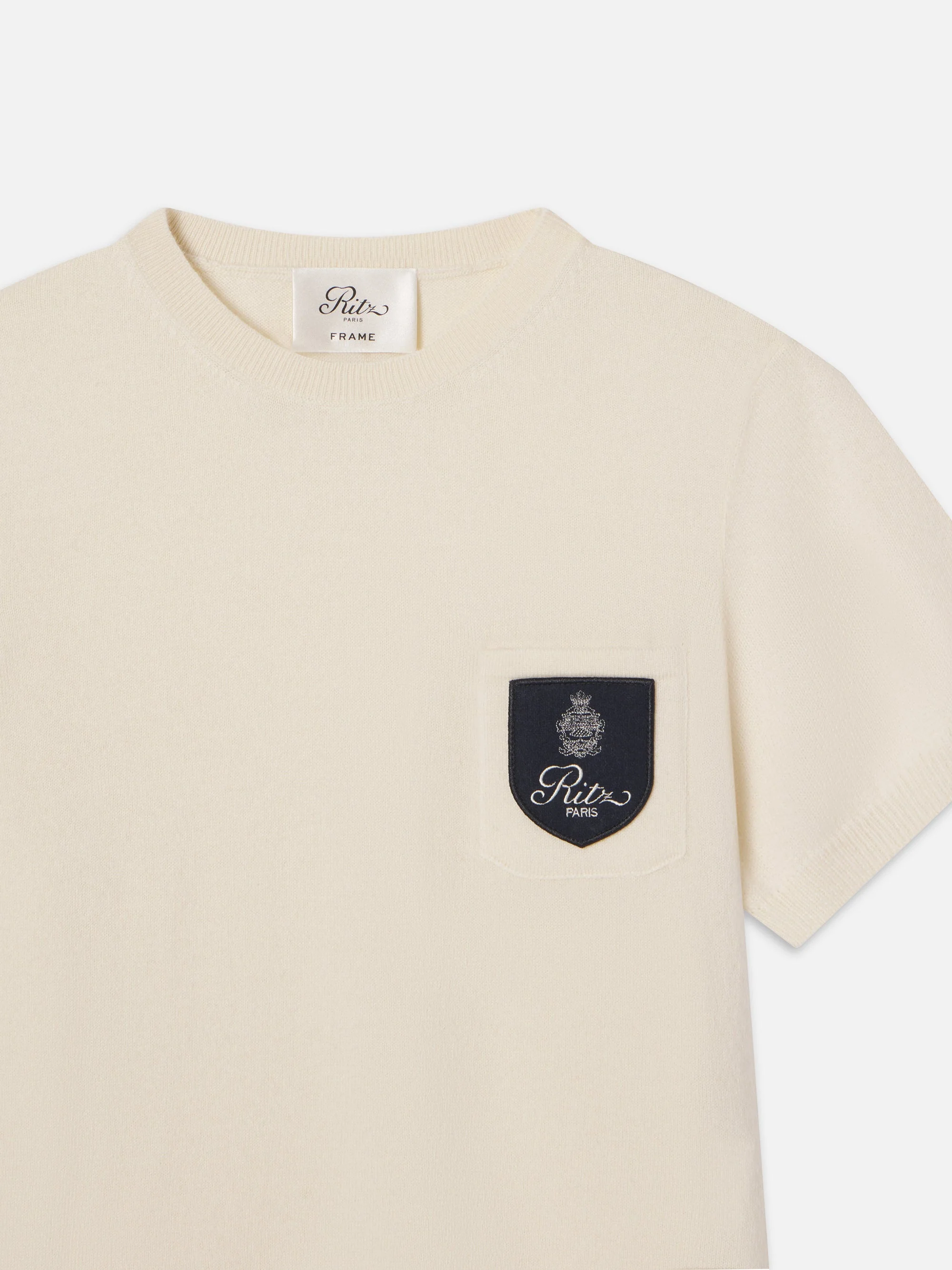 FRAME - Ritz Crest Cashmere Tee - Image 7