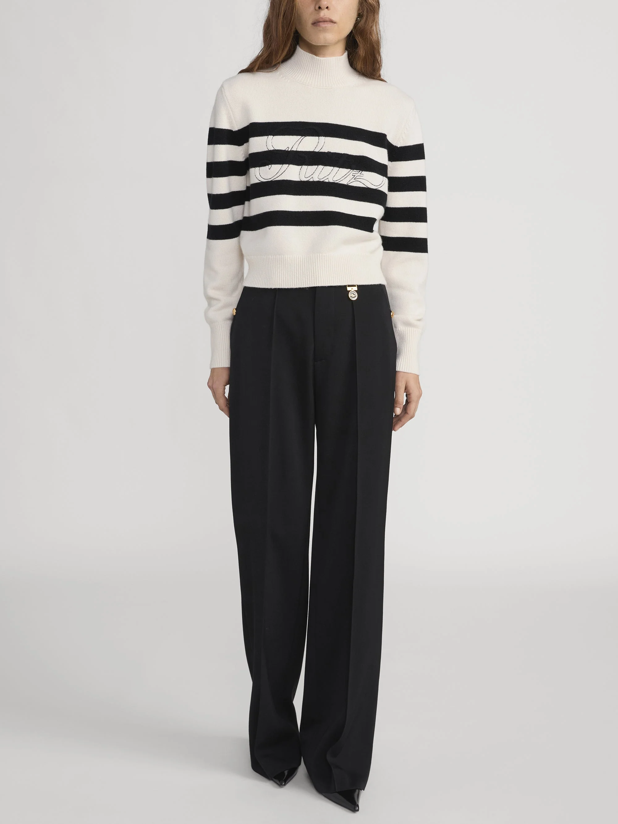 FRAME - Ritz Striped Cashmere Turtleneck Sweater - Image 2