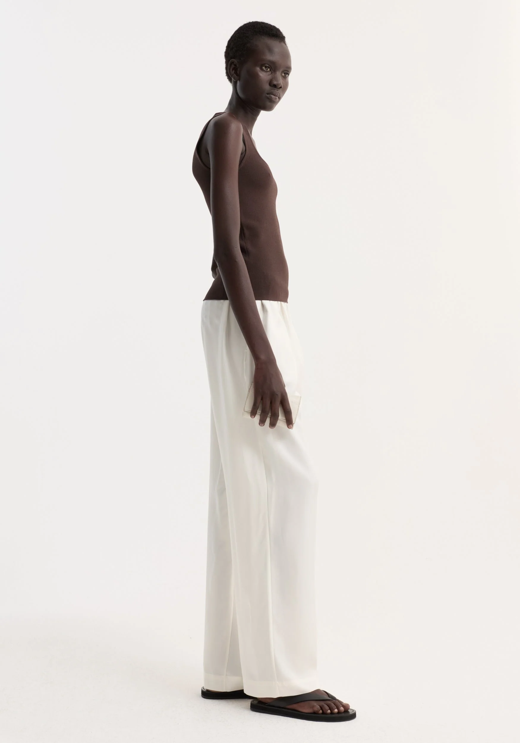 ROHE - Bustier shaped knitted top | dark chocolate - Image 4