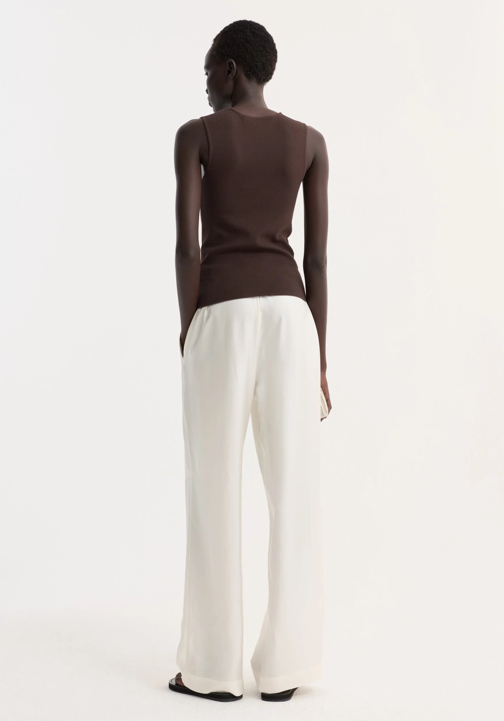 ROHE - Bustier shaped knitted top | dark chocolate - Image 5