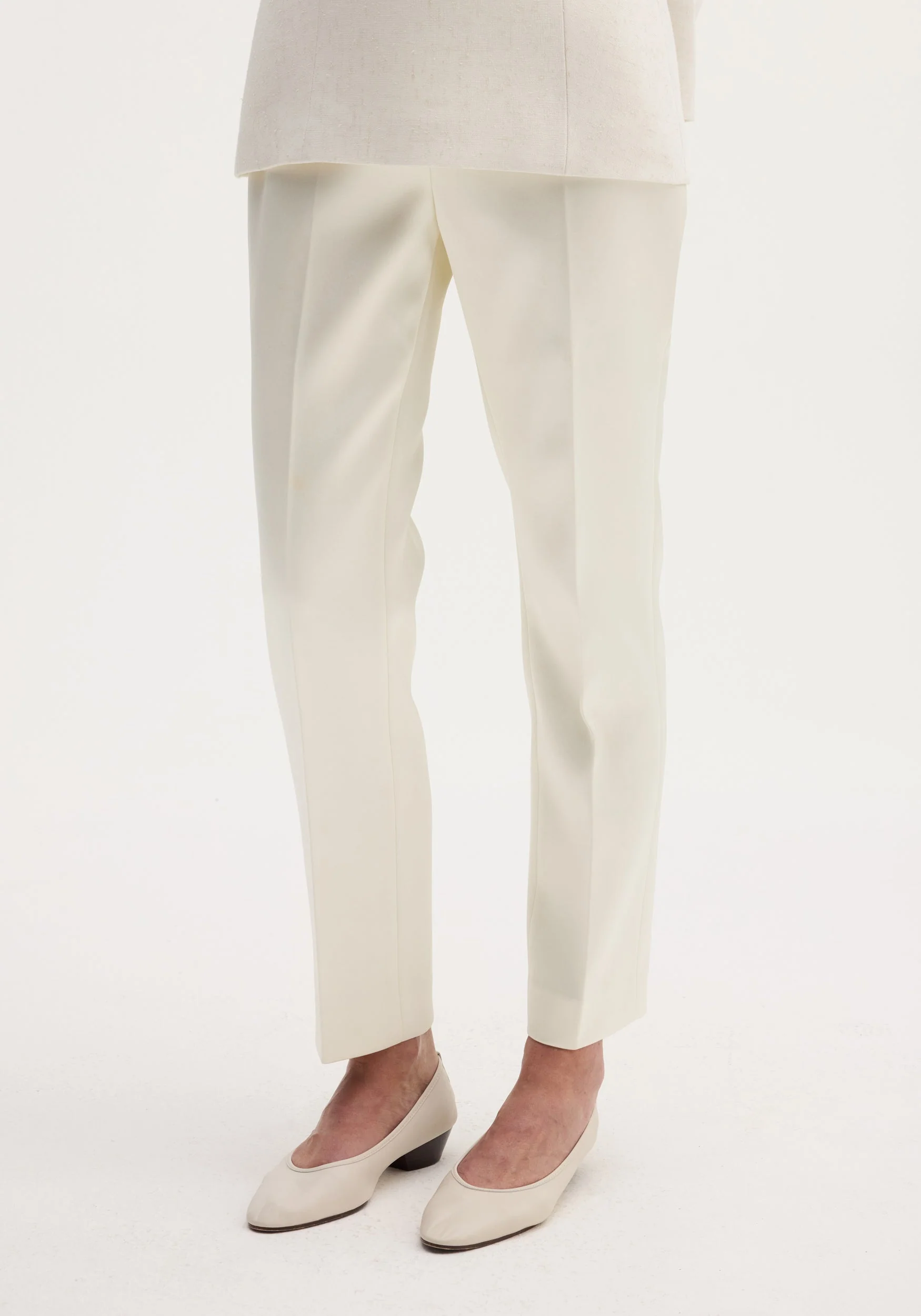 ROHE - Cigarette leg satin trousers | ivory - Image 2