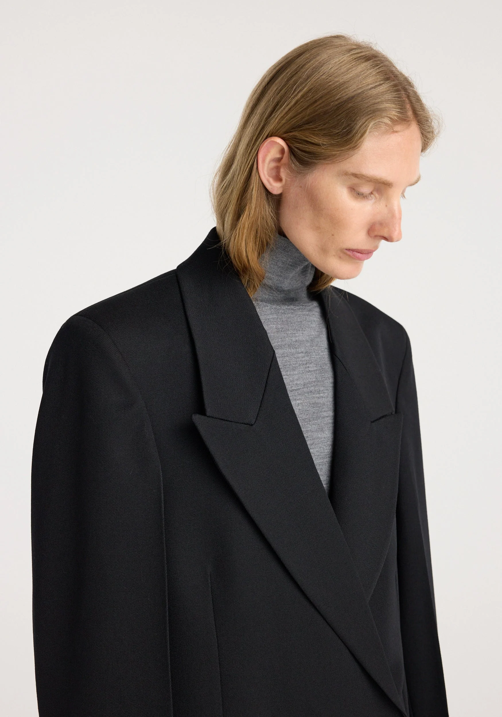 ROHE - Double breasted tailored coat | black - Image 5