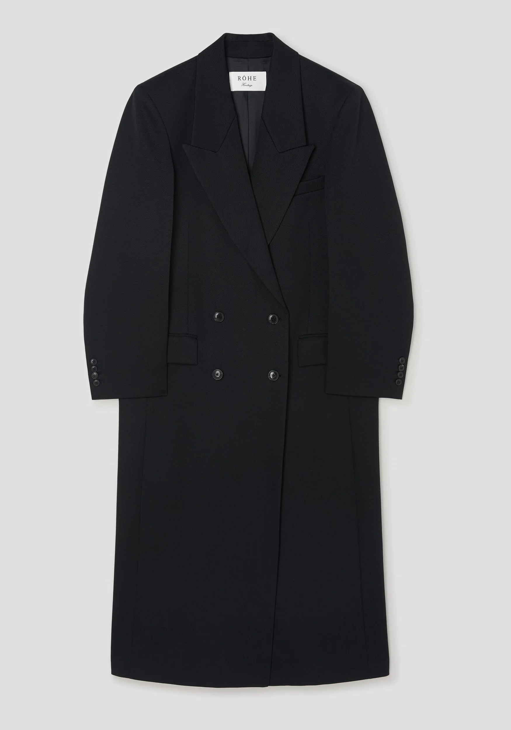 ROHE - Double breasted tailored coat | black - Image 7
