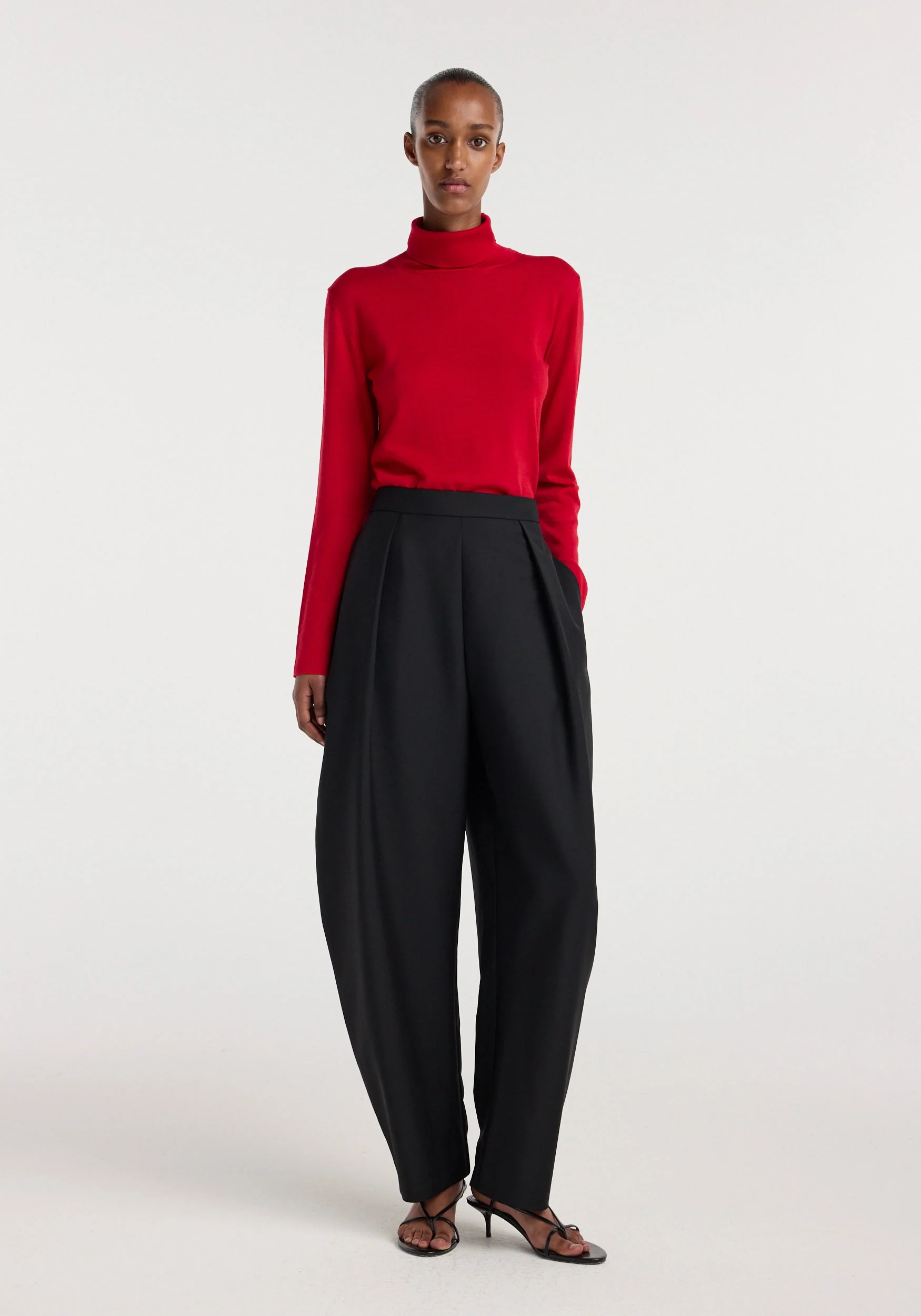 ROHE - Fine - knit wool cashmere turtleneck | red