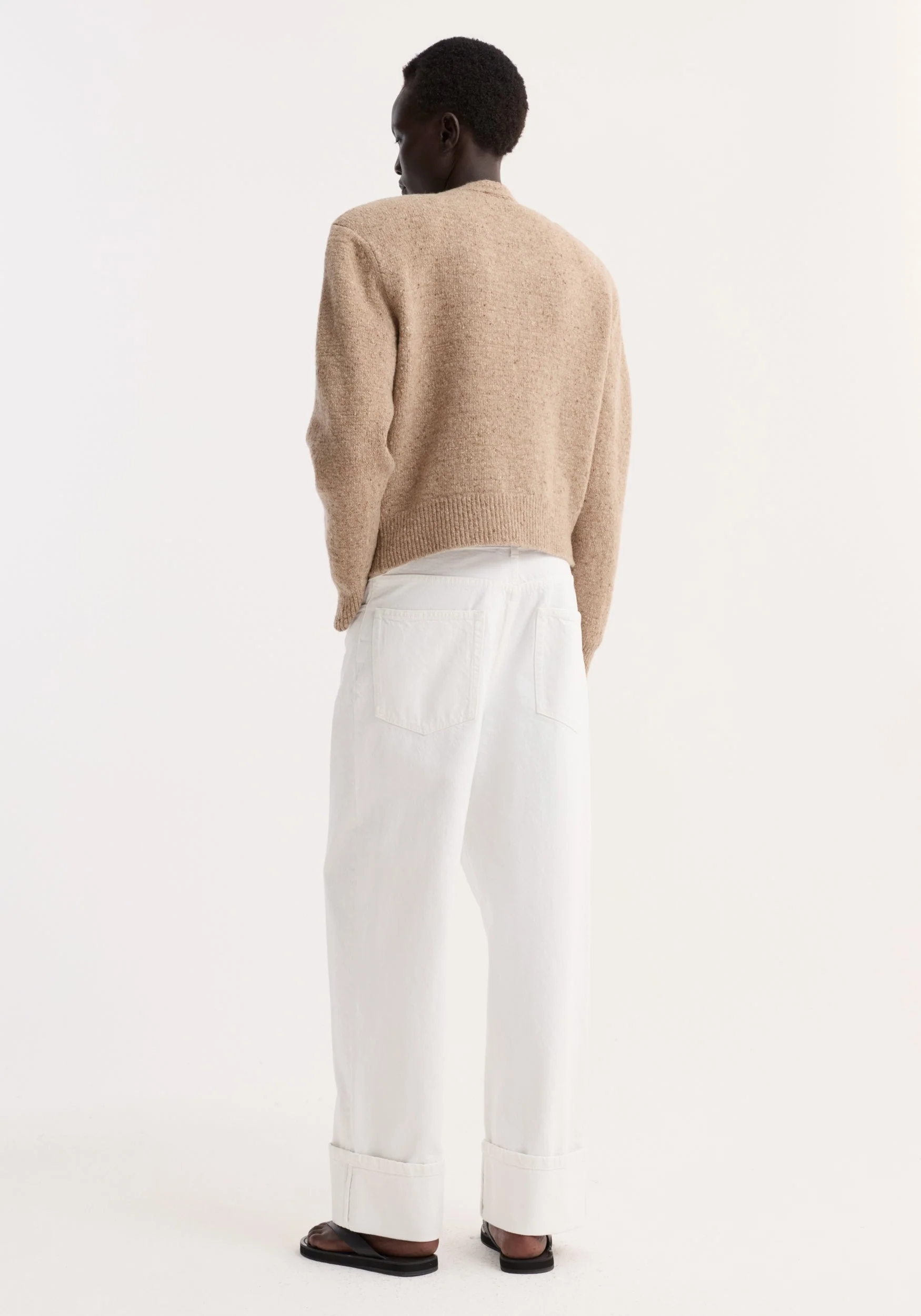 ROHE - Fine merino tweed cardigan | oat melange - Image 5