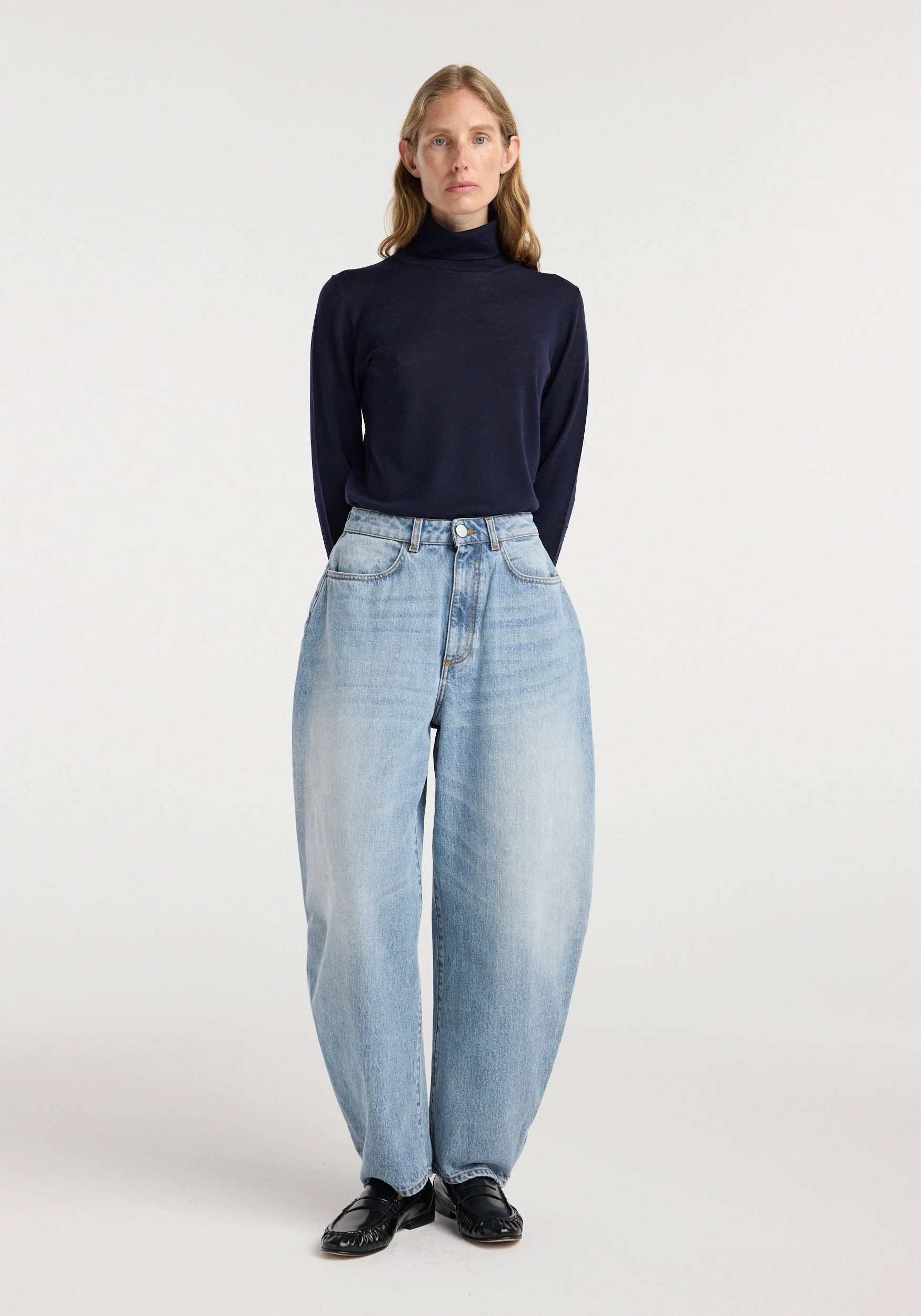ROHE - Fransje - Sculptural denim trousers | classic blue