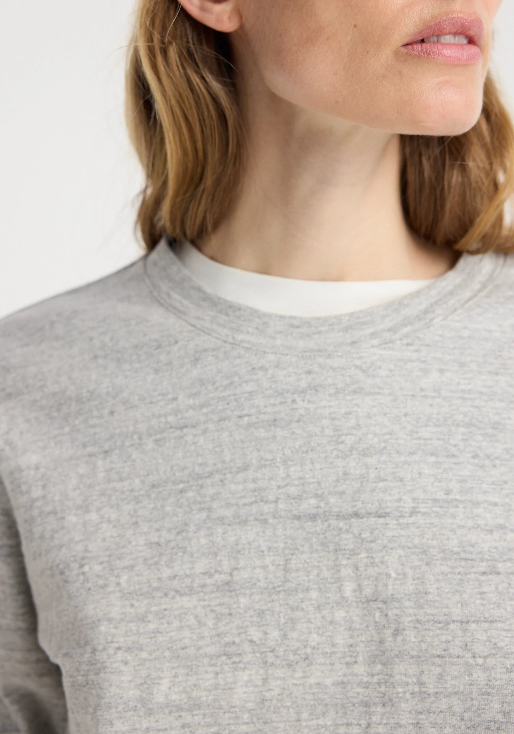 ROHE - Japanese mouliné jersey long sleeve | grey mouliné - Image 5