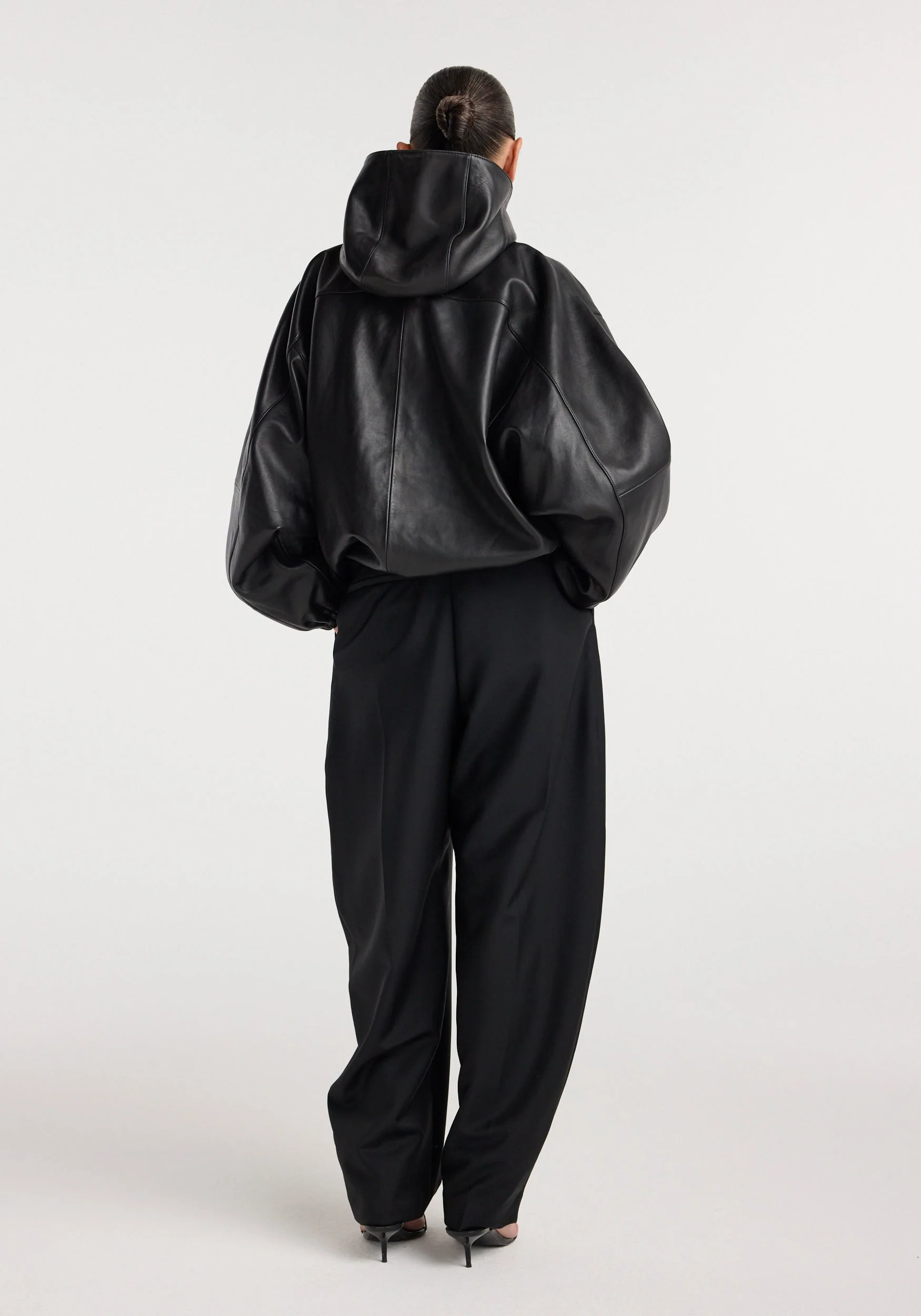 ROHE - Leather oversized anorak | black - Image 6