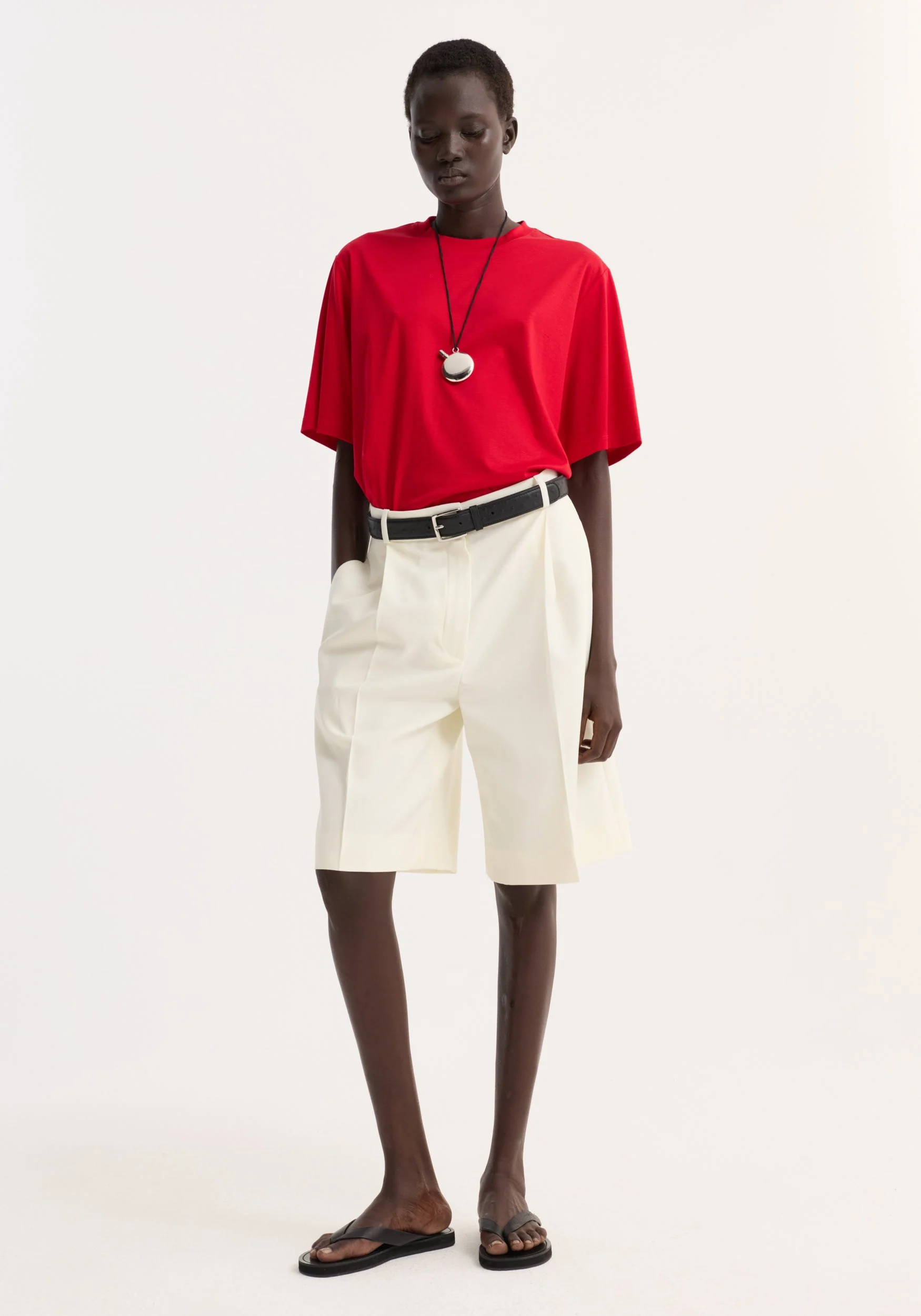 ROHE - Oversized cotton silk t - shirt | red