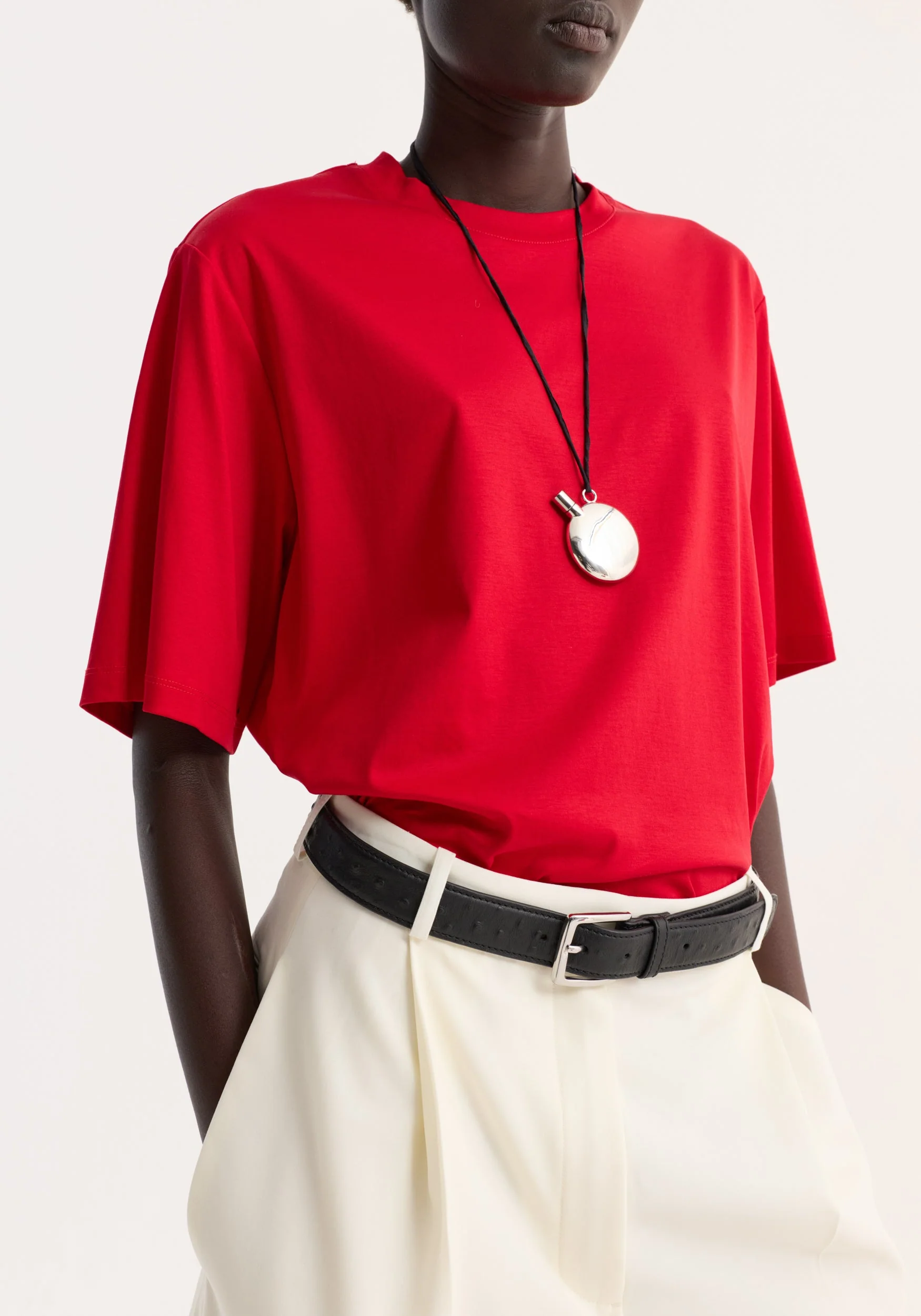 ROHE - Oversized cotton silk t - shirt | red - Image 3