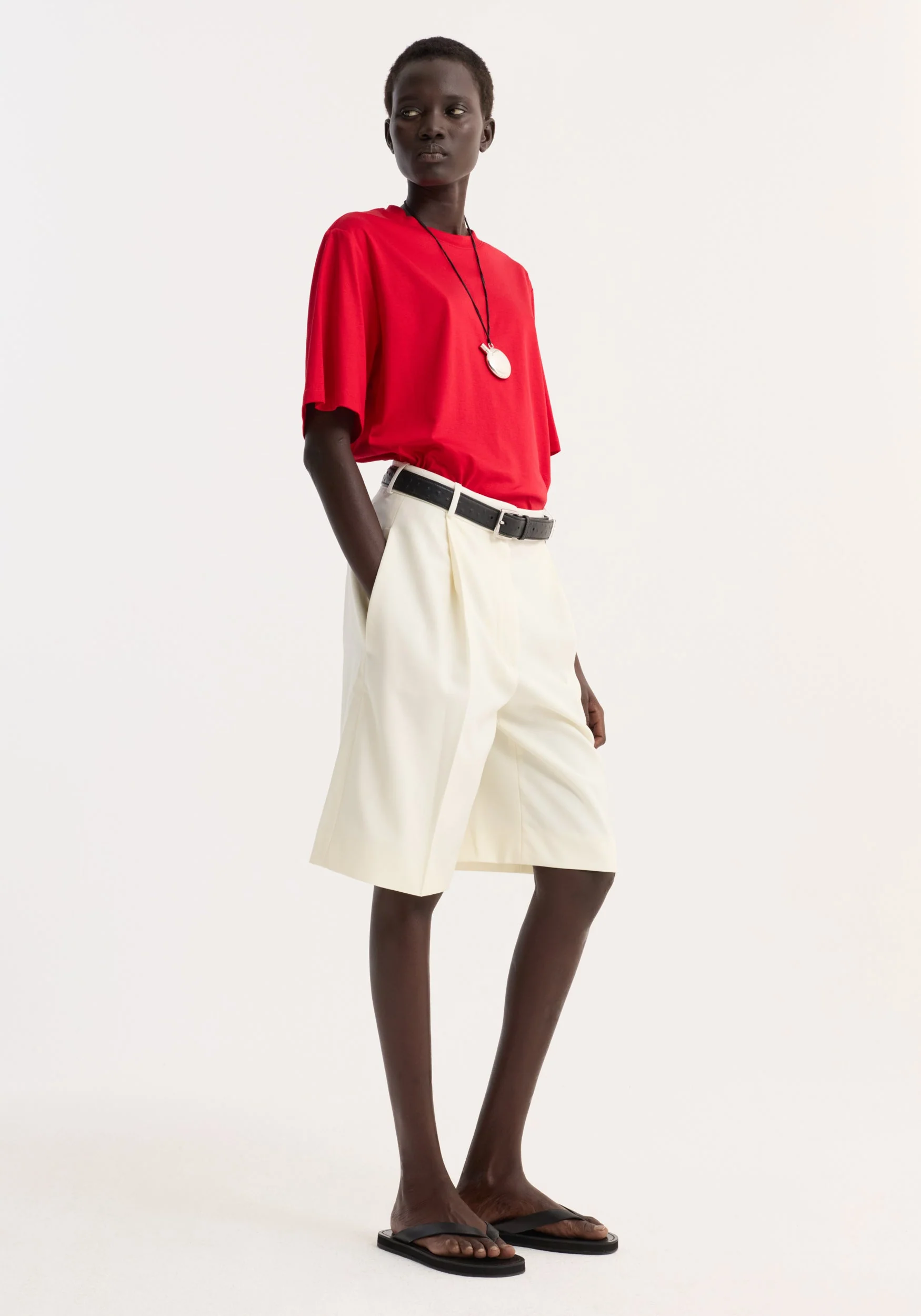 ROHE - Oversized cotton silk t - shirt | red - Image 4