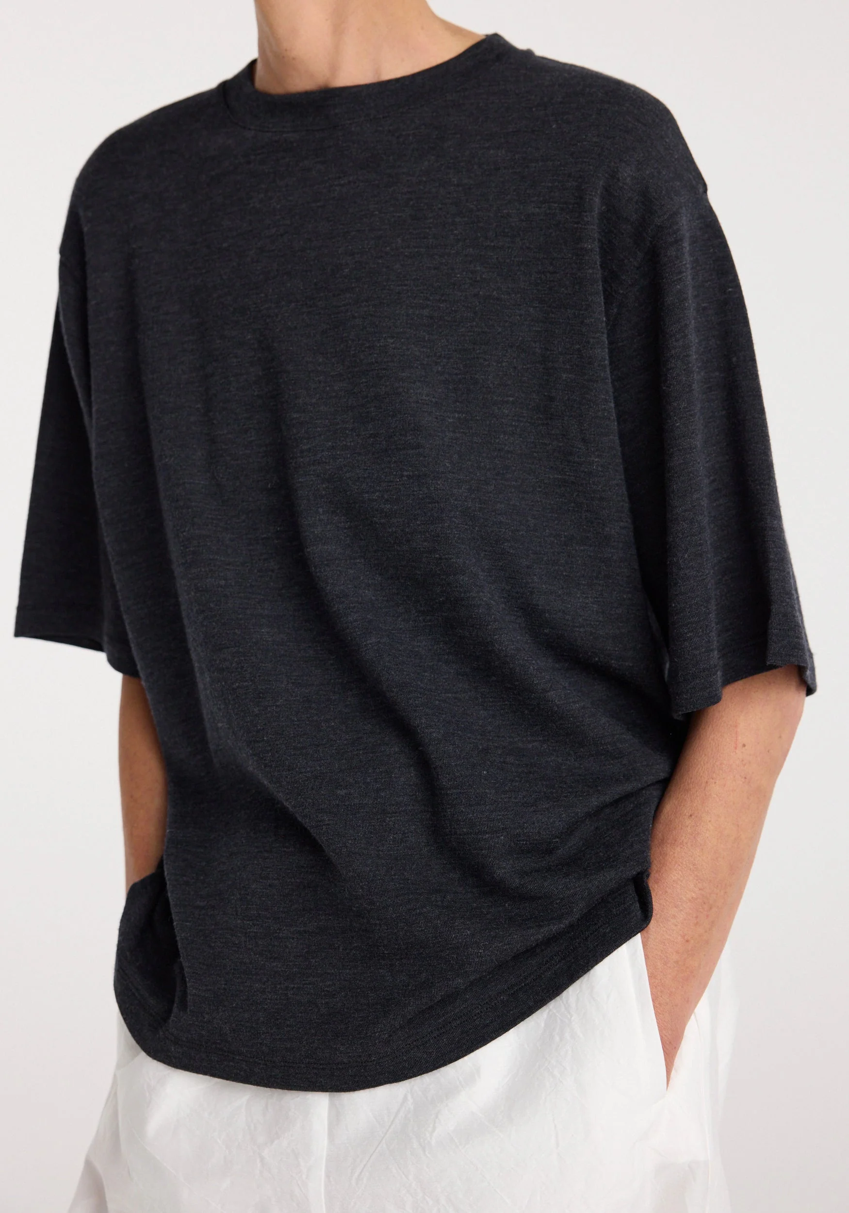 ROHE - Oversized merino t - shirt | anthracite melange - Image 5