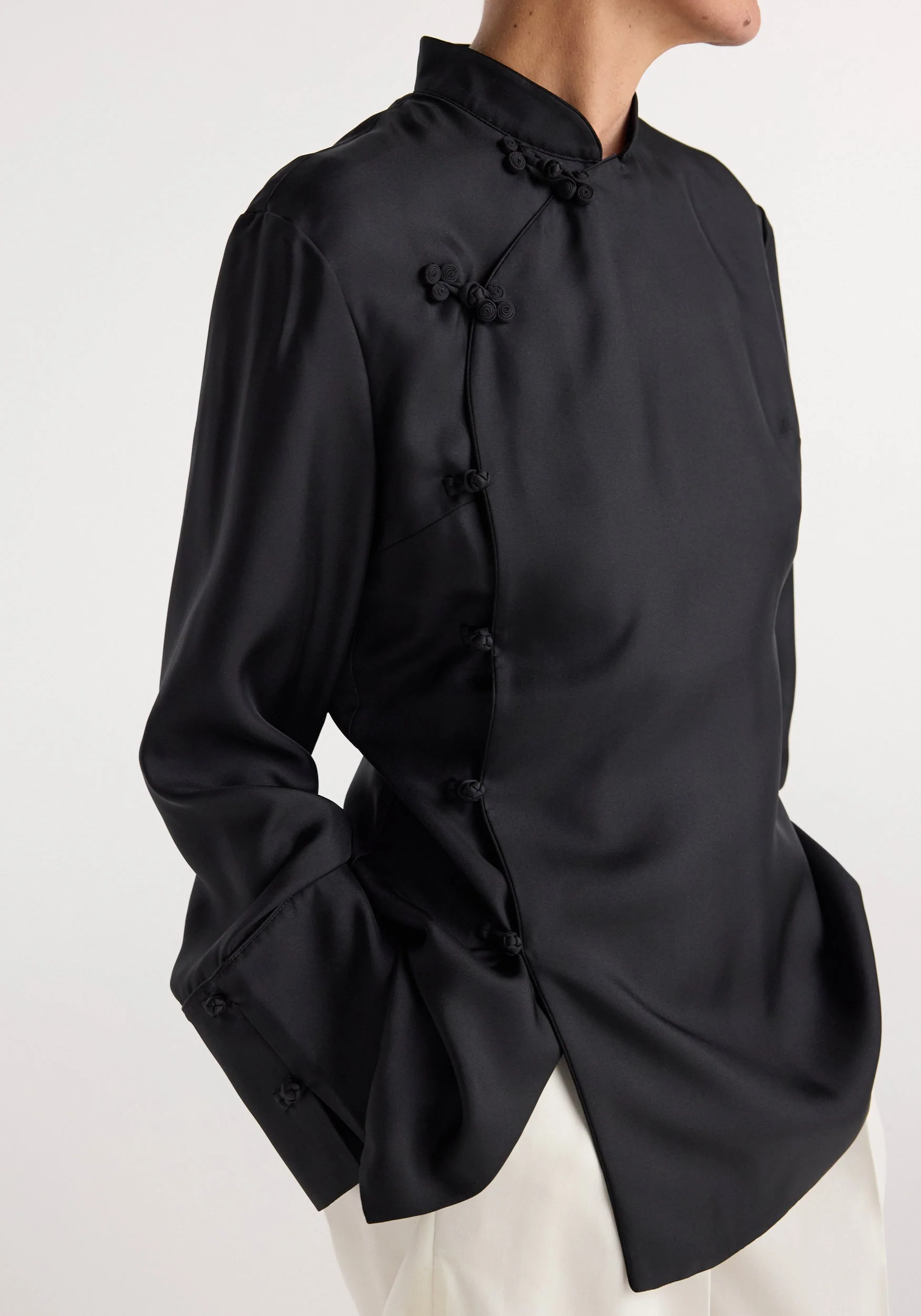 ROHE - Pankou closure silk top | black - Image 4