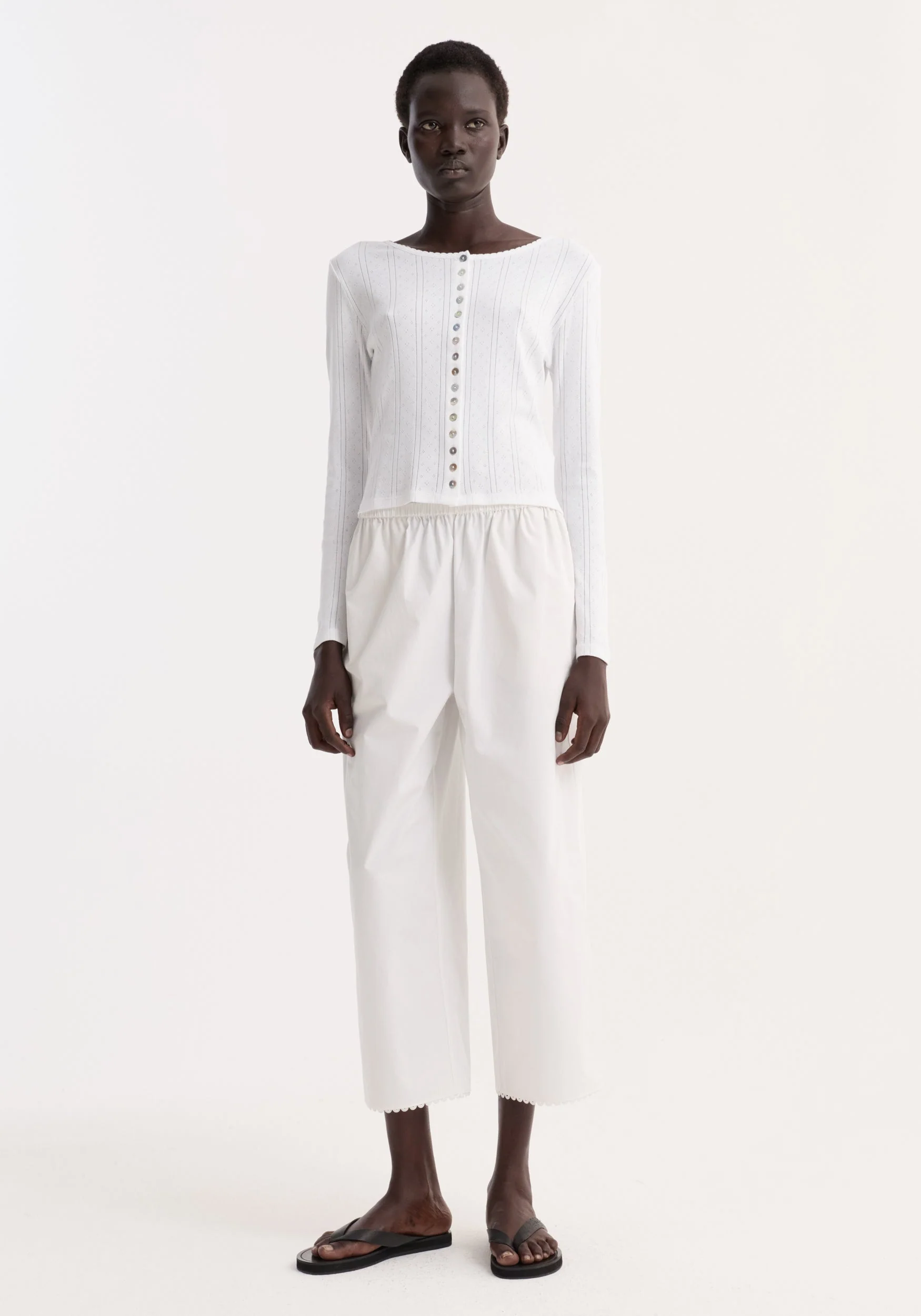ROHE - Pointelle cardigan | off white