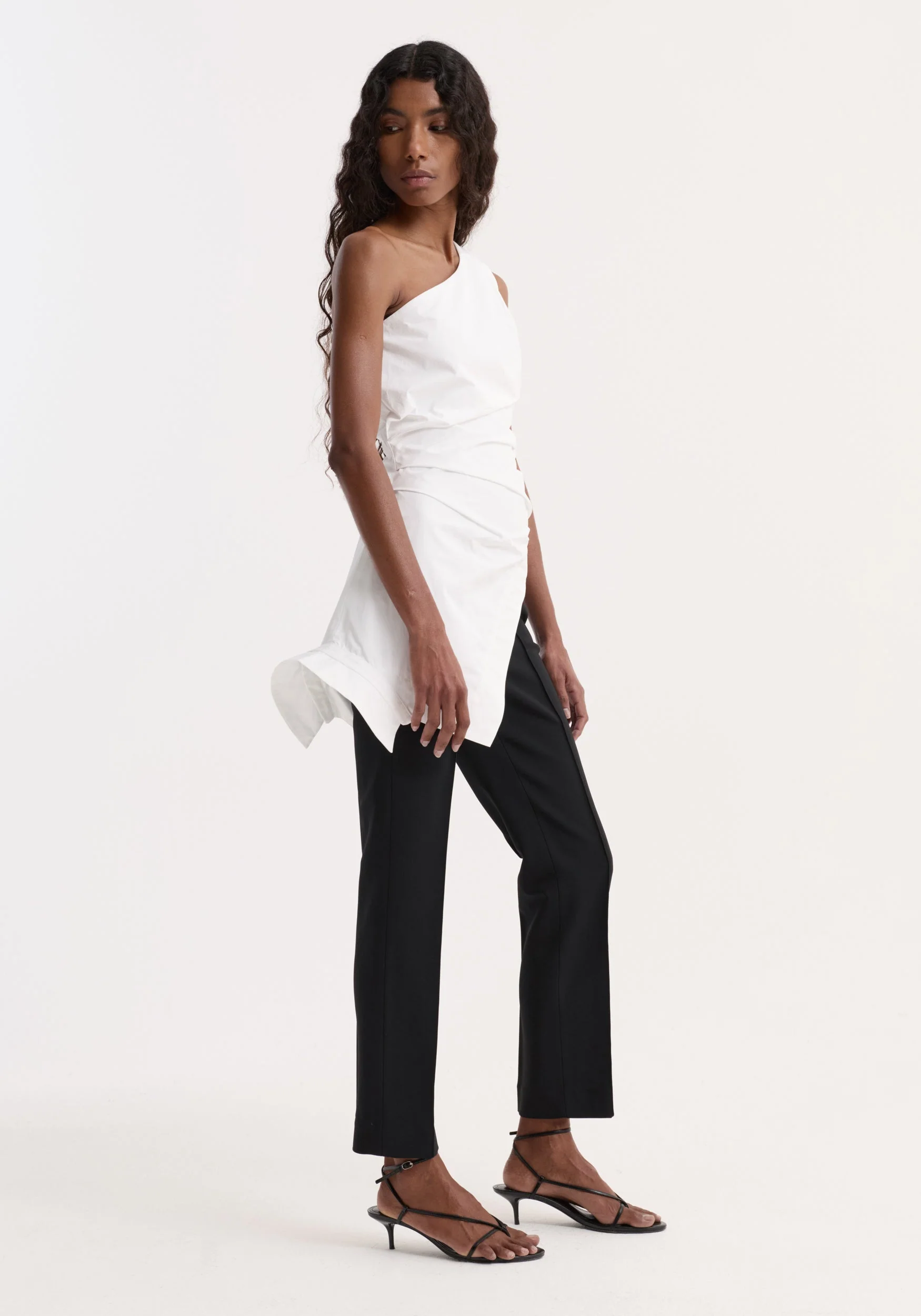 ROHE - Reimagined one shoulder top | optic white - Image 4