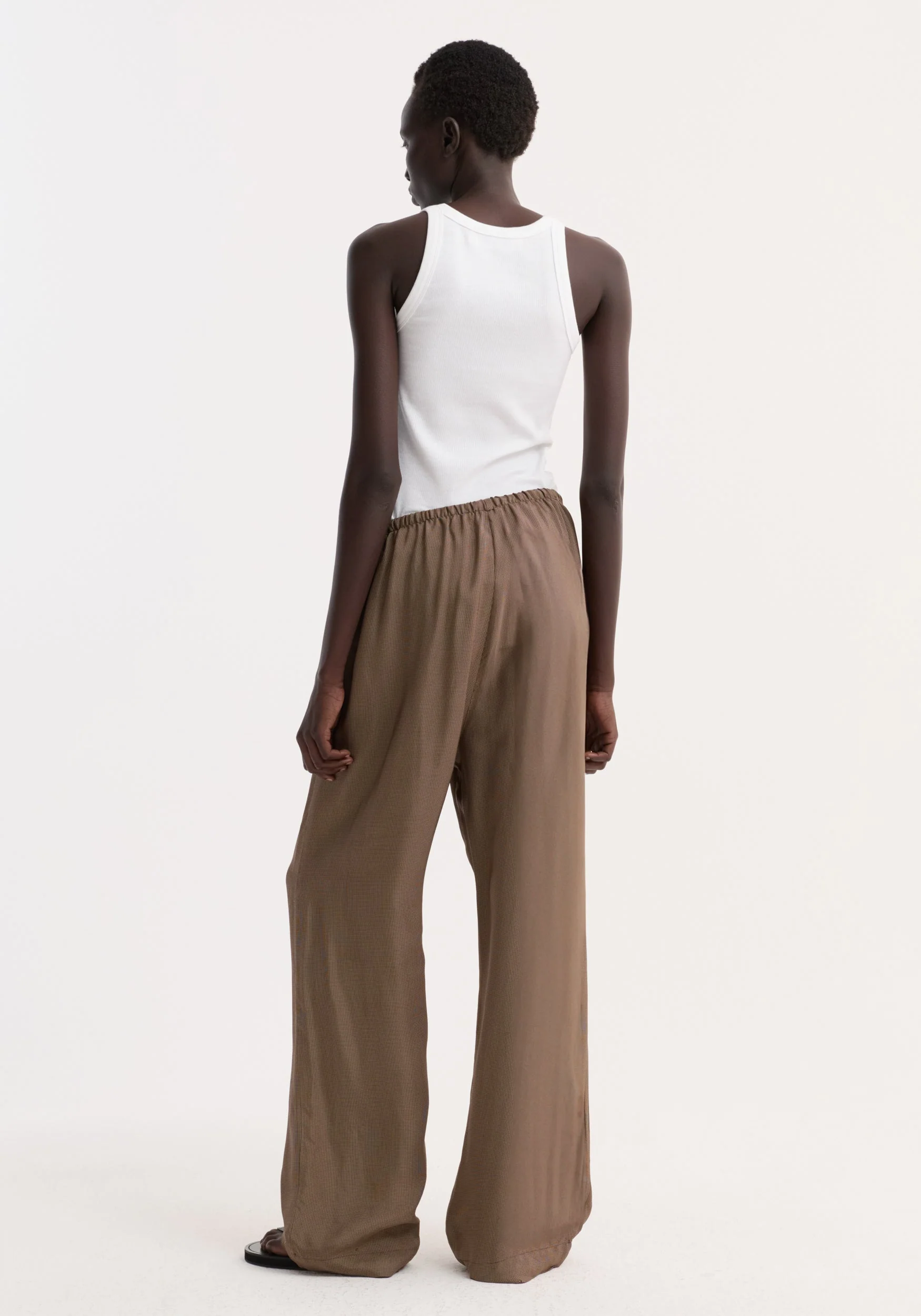 ROHE - Relaxed fit trousers | brown mini check - Image 5