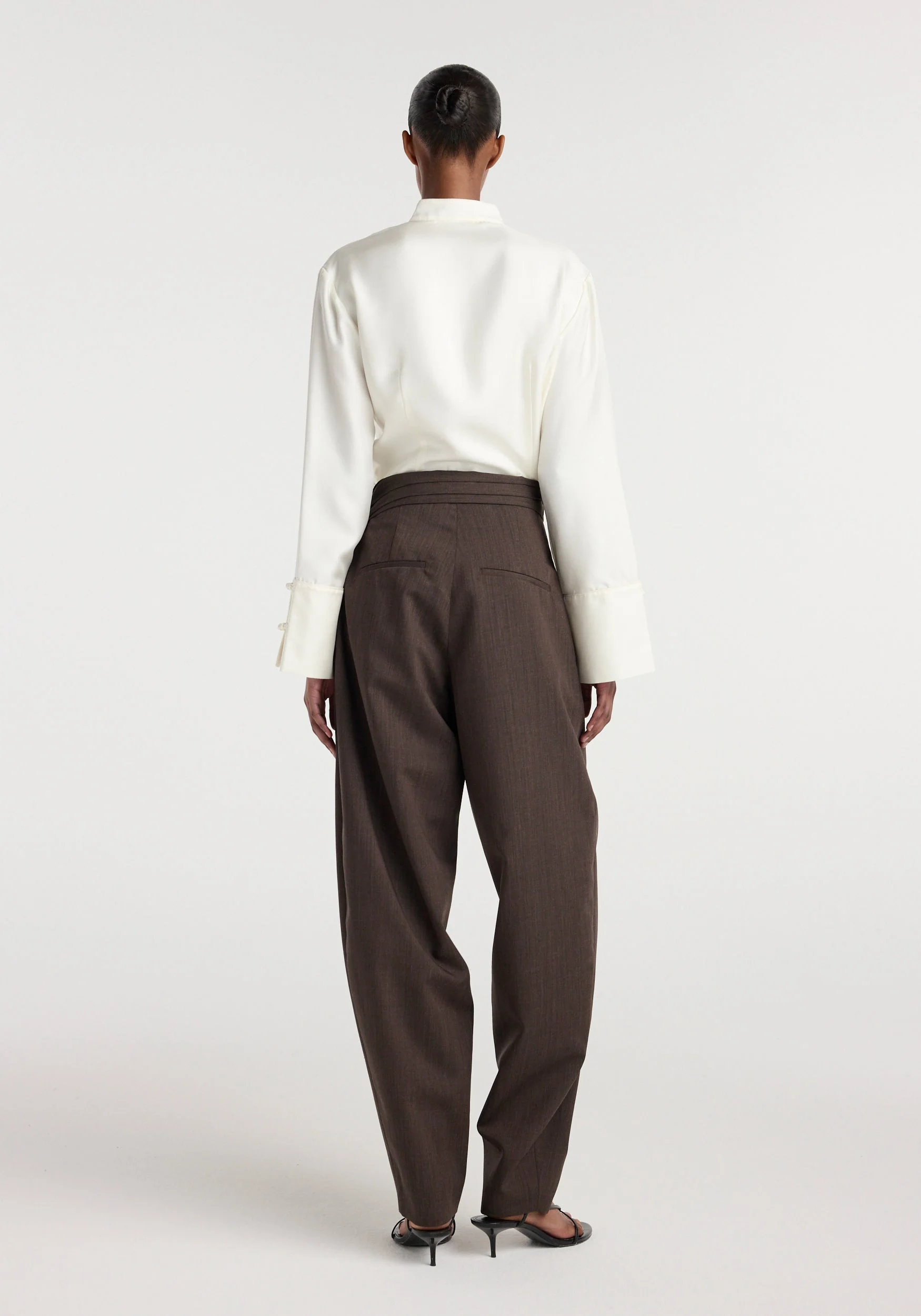 ROHE - Sarong knot trousers | dark brown - Image 3