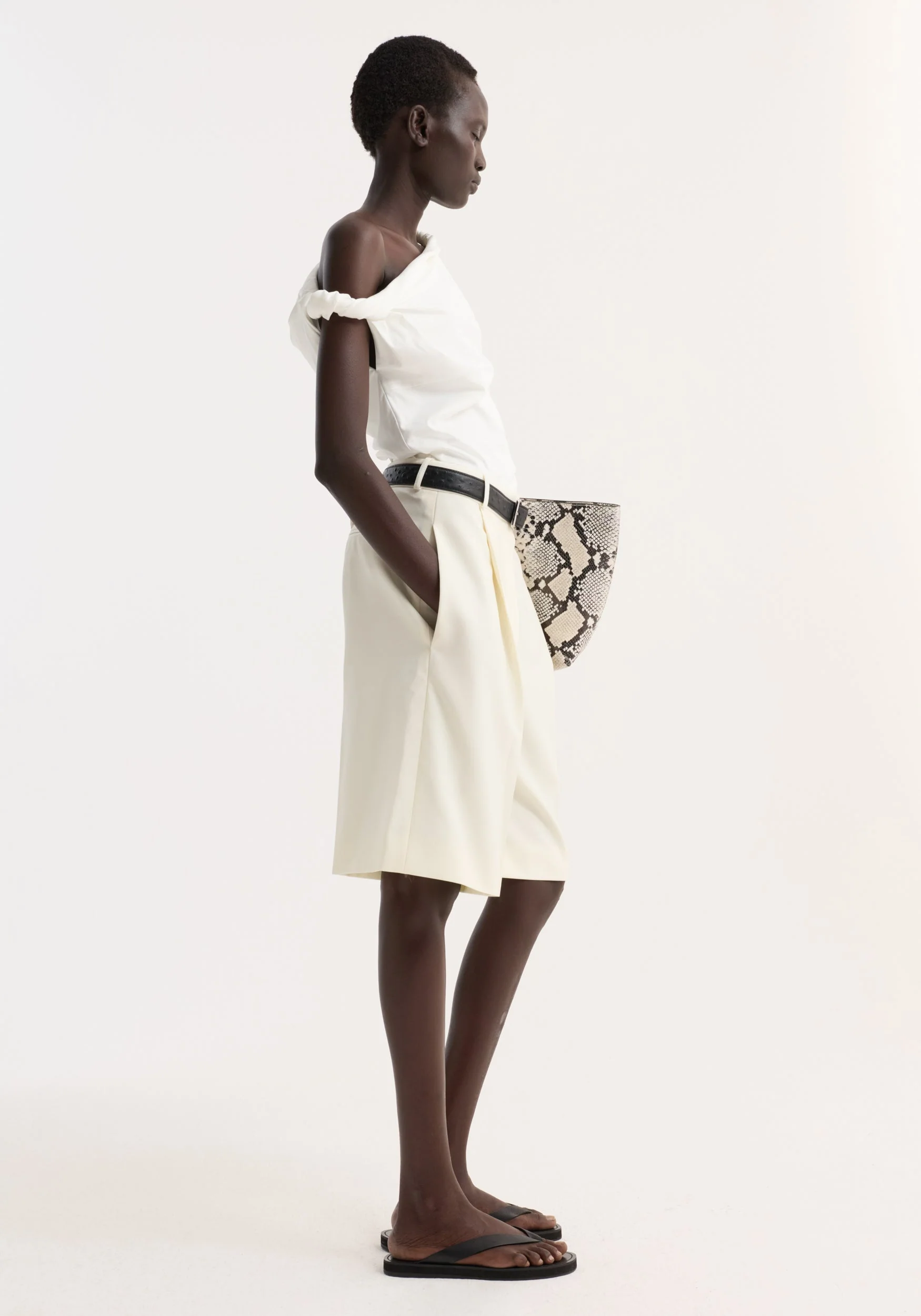 ROHE - Sculptural cotton silk top | off white - Image 3