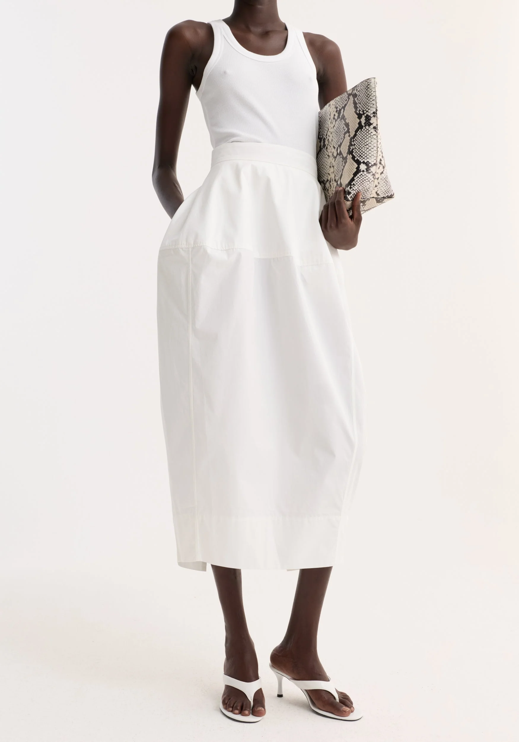 ROHE - Sculptural poplin skirt | optic white - Image 2