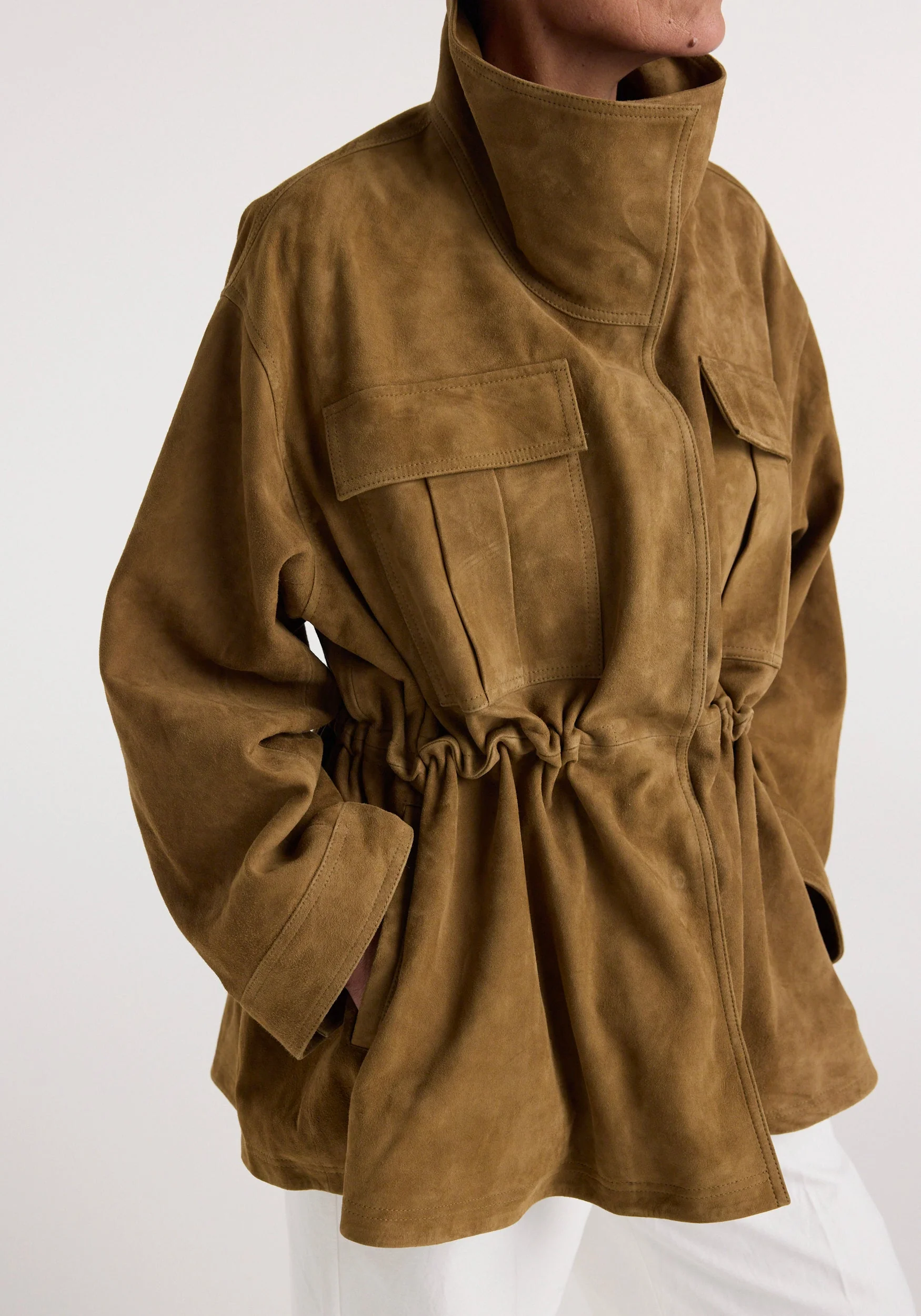 ROHE - Sculptural suede jacket | sage - Image 5