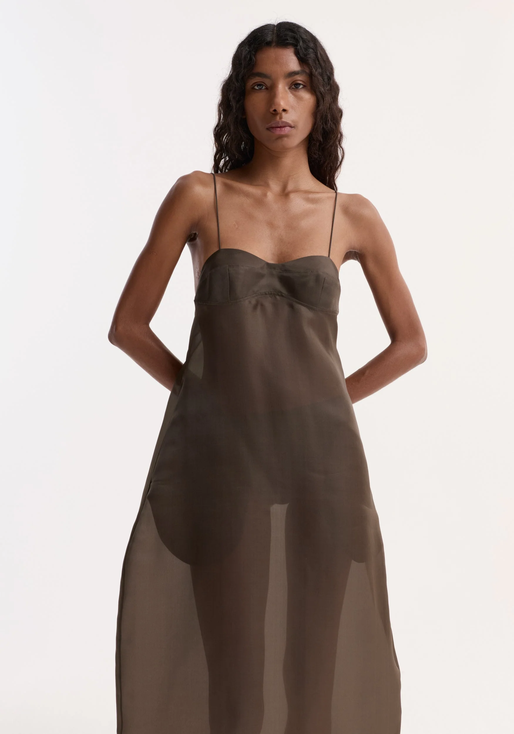 ROHE - Sheer bustier volume dress | earth - Image 2