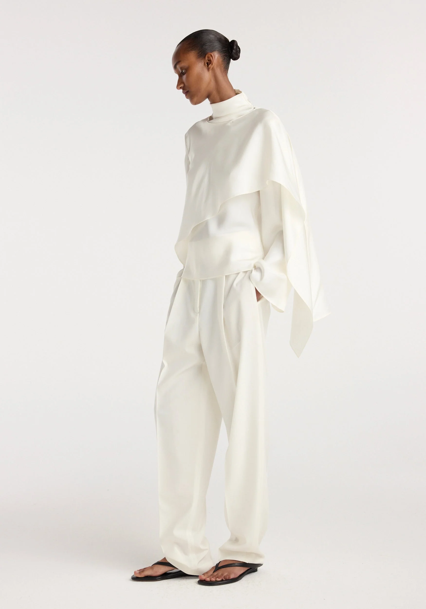 ROHE - Silk foulard top | cream - Image 2