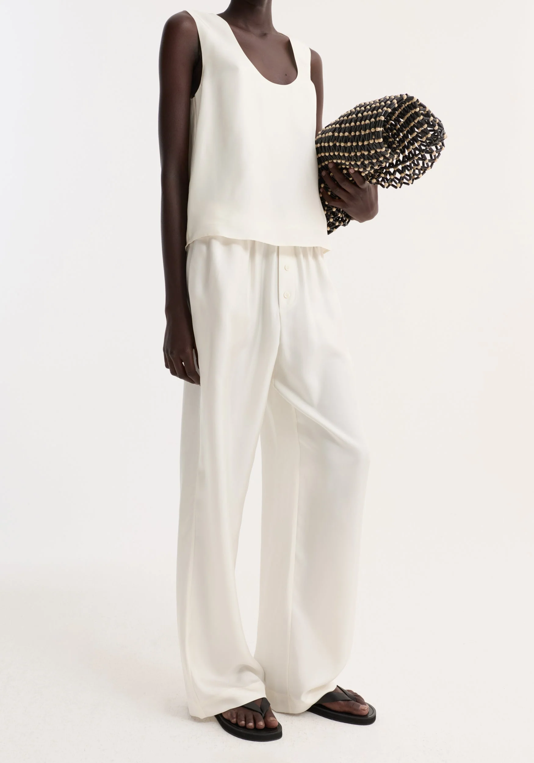 ROHE - Silk pyjama trousers | cream - Image 3