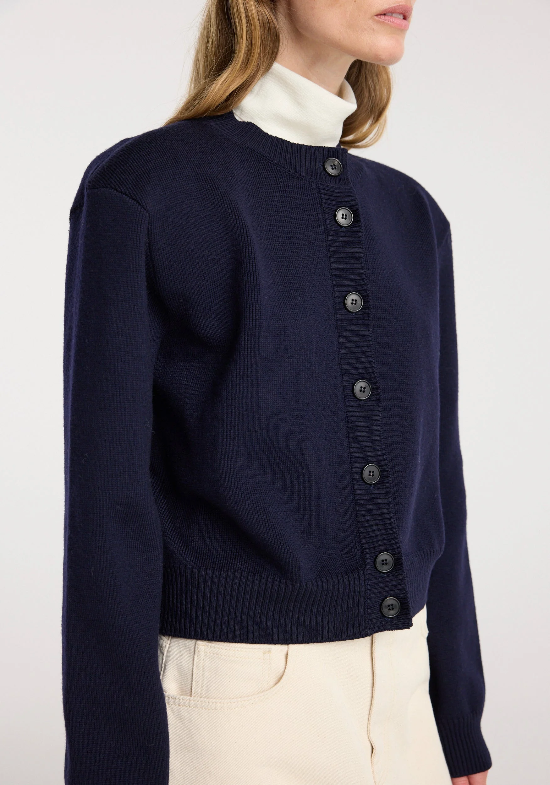 ROHE - Statement shoulder cardigan | navy - Image 5